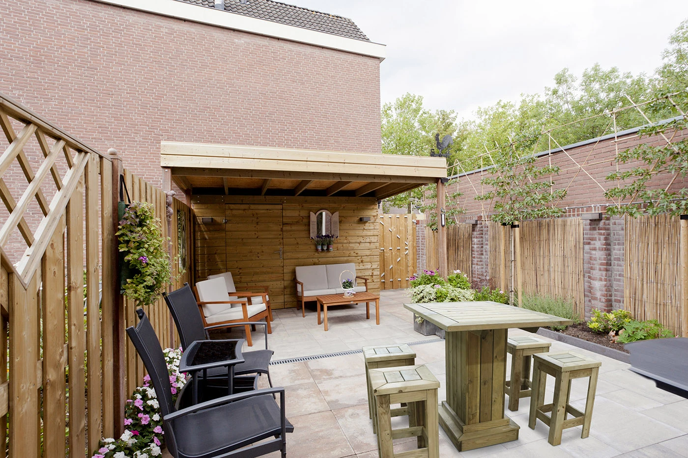 Bartafelset met 4 Krukken 160 x 60 x 110 cm - Afbeelding 1