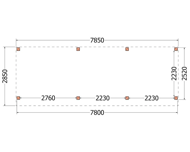 Trendhout Douglas Overkapping Refter 785 x 285 cm - Afbeelding 2