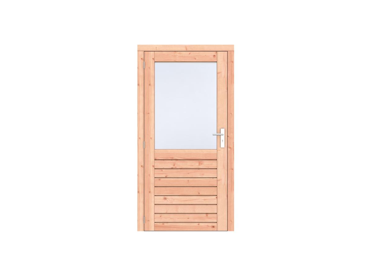 Douglas enkele deur 6 ruits Prestige dubbelglas - 108 x 209 cm - Onbehandeld - Linksdraaiend - Afbeelding 1