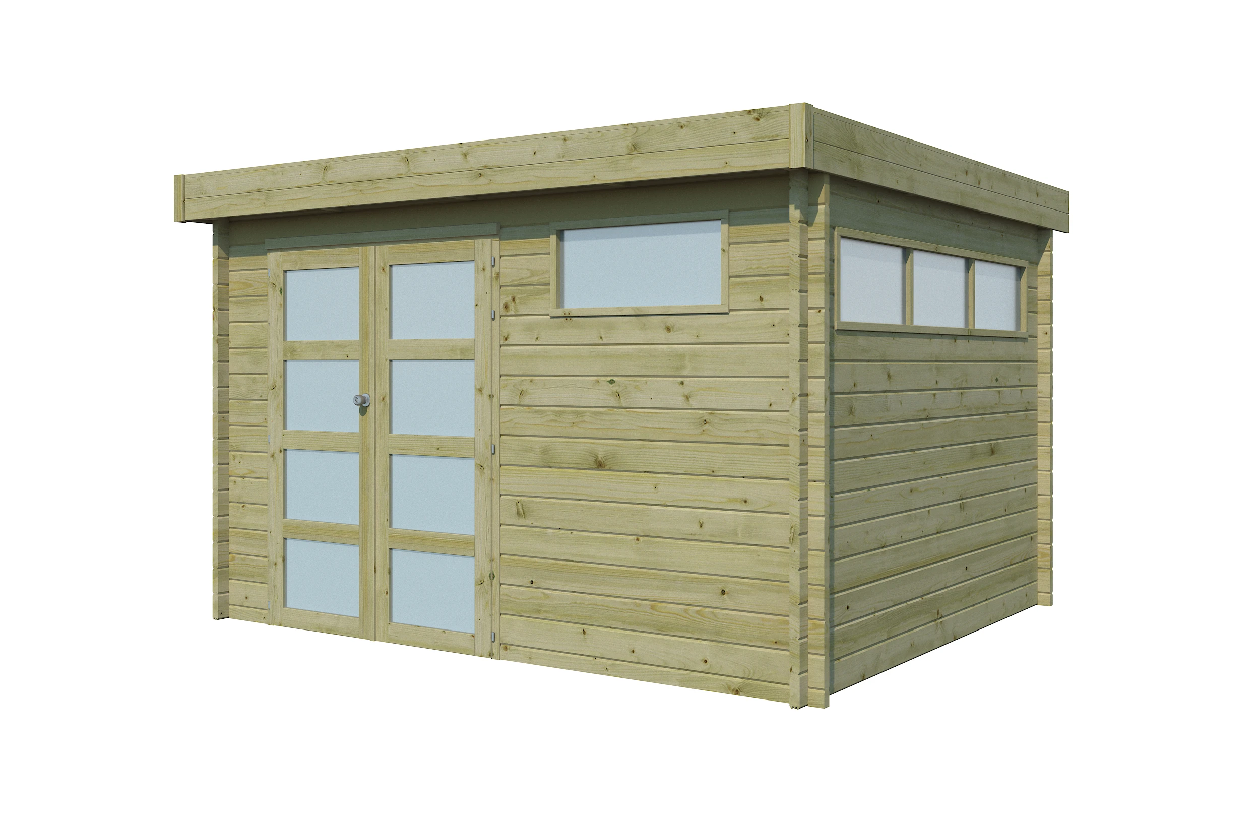 Woodlands Blokhut Modern Geïmpregneerd met Dakisolatie 355 x 295 cm - Afbeelding 8