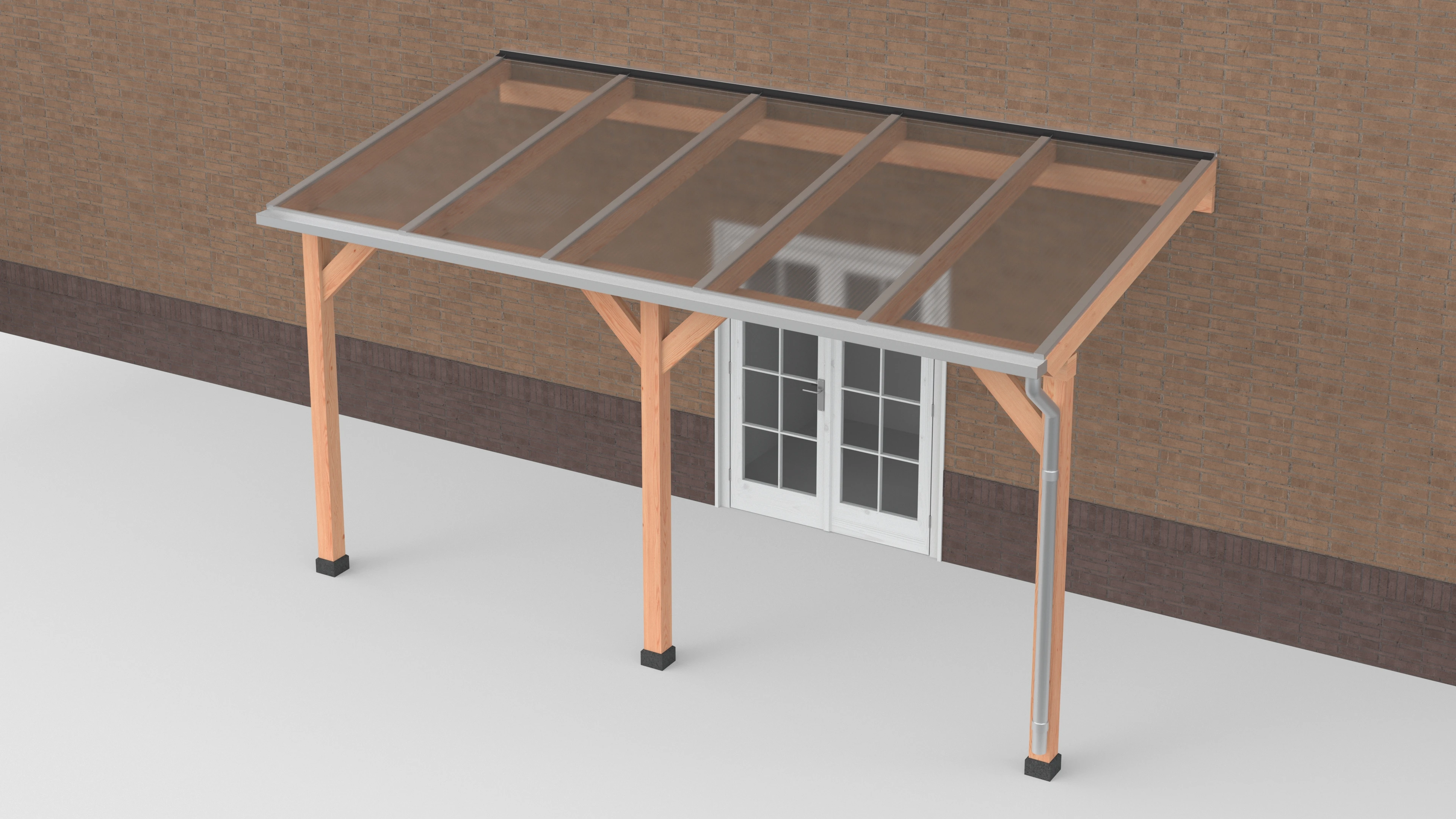 Douglas Terrasoverkapping Polycarbonaat Helder Geschaafd 500 x 250 cm - Afbeelding 1
