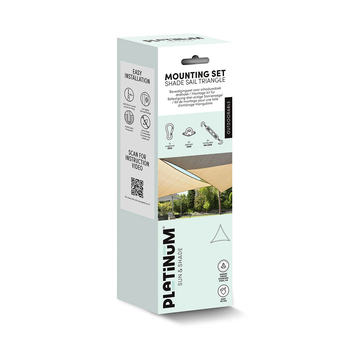 Platinum Montageset Schaduwdoek Driehoek - Afbeelding 2