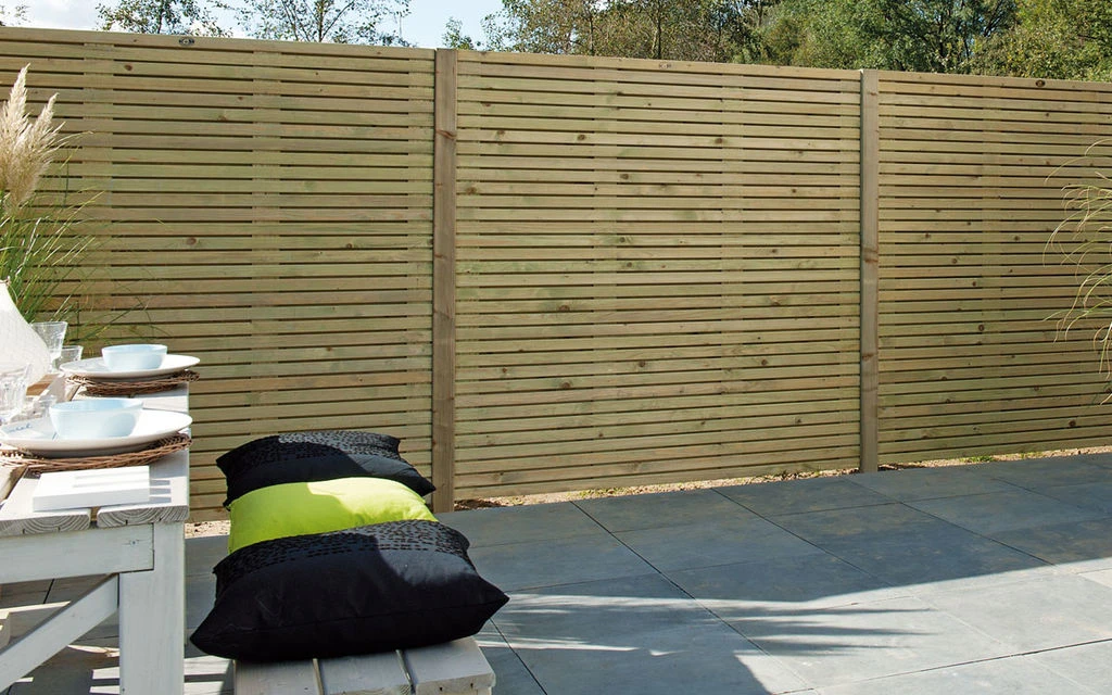 Vuren Schutting Rhombus Dubbelzijdig Horizontaal 180 x 180 cm - Afbeelding 6