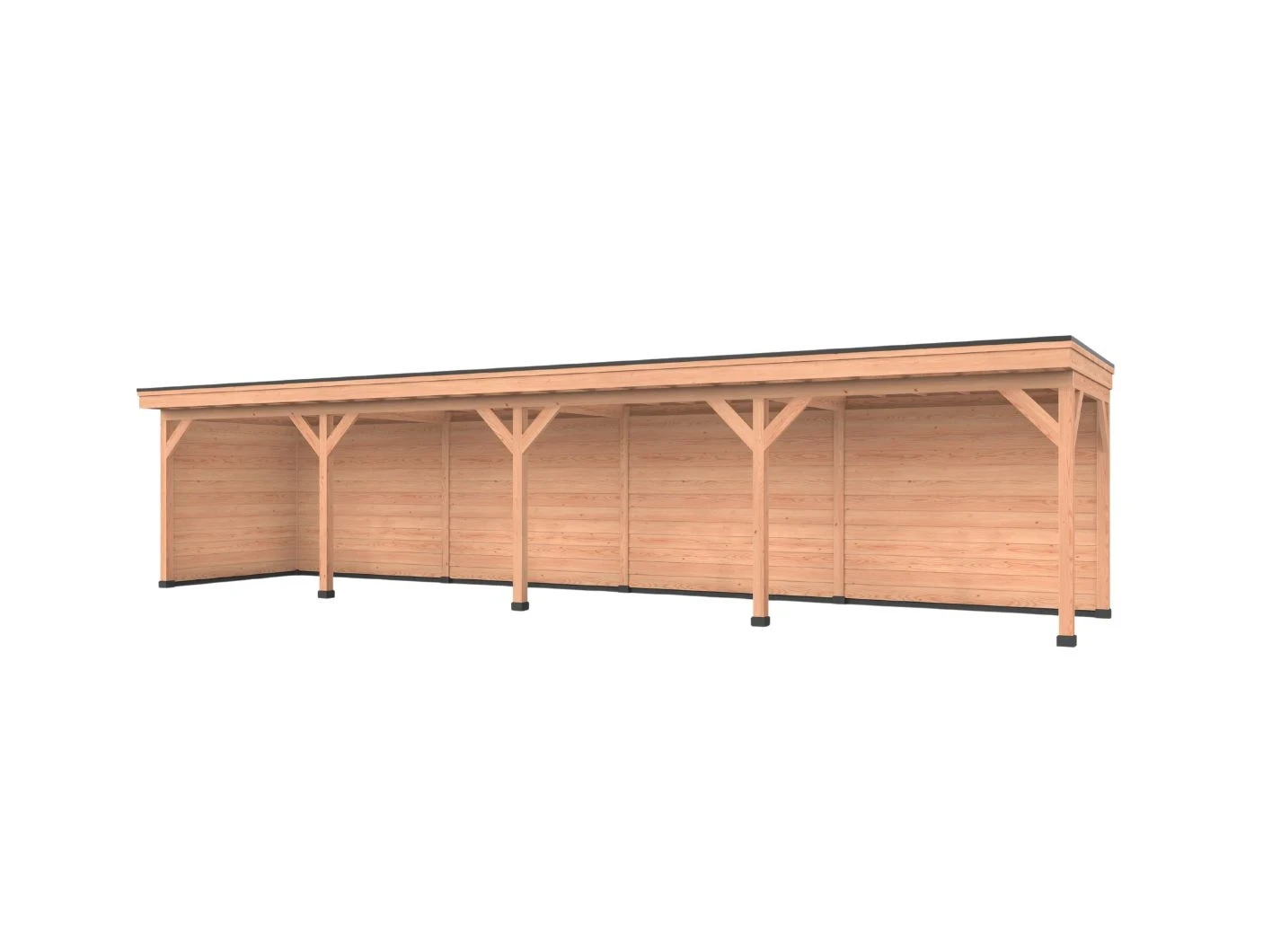 Douglas overkapping, 1200 x 250, met achterwand en zijwand, Westwood DIY - Afbeelding 1