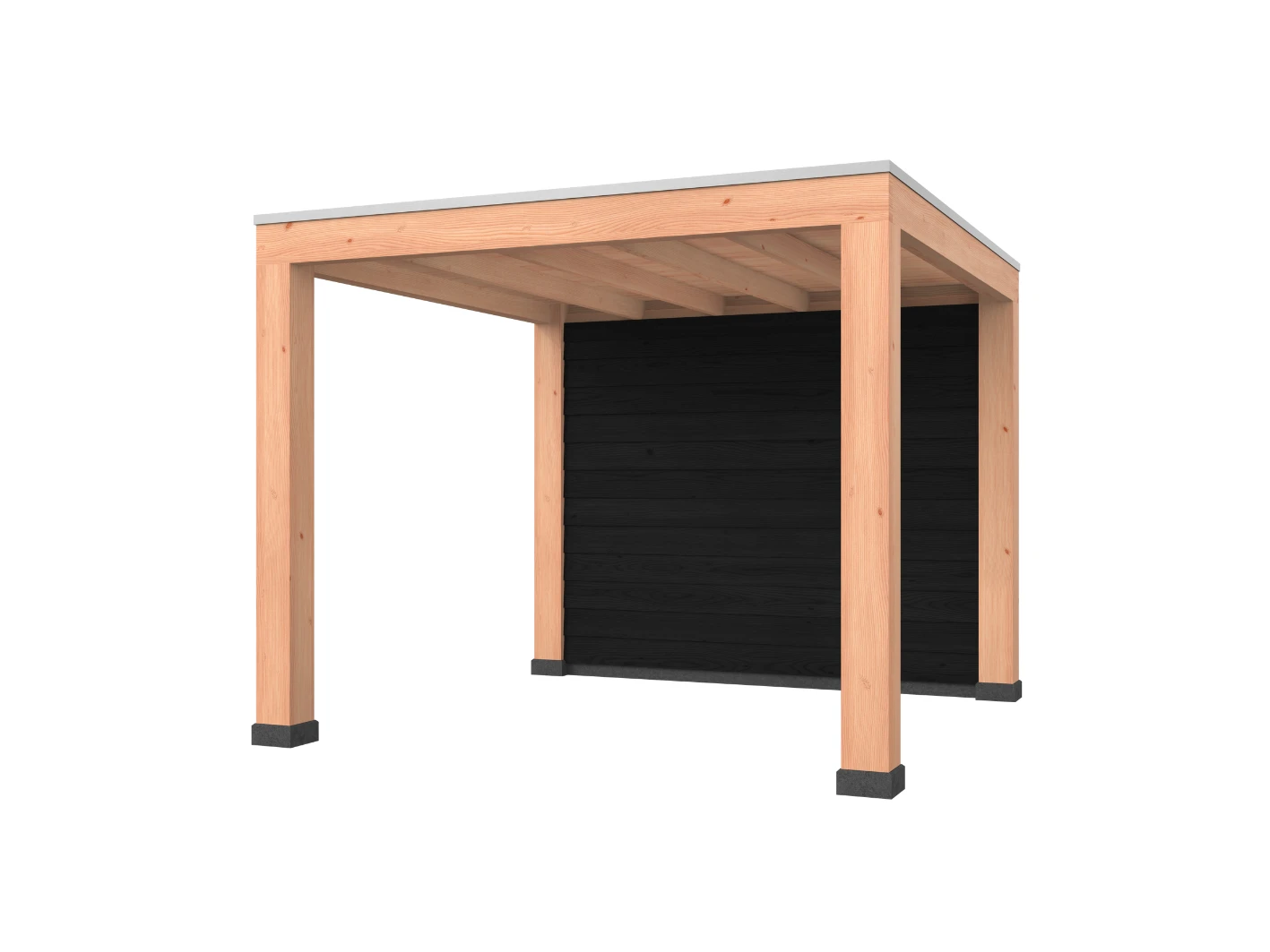 Douglas overkapping, 300 x 300, met zwarte achterwand, Westwood Modern - Afbeelding 1