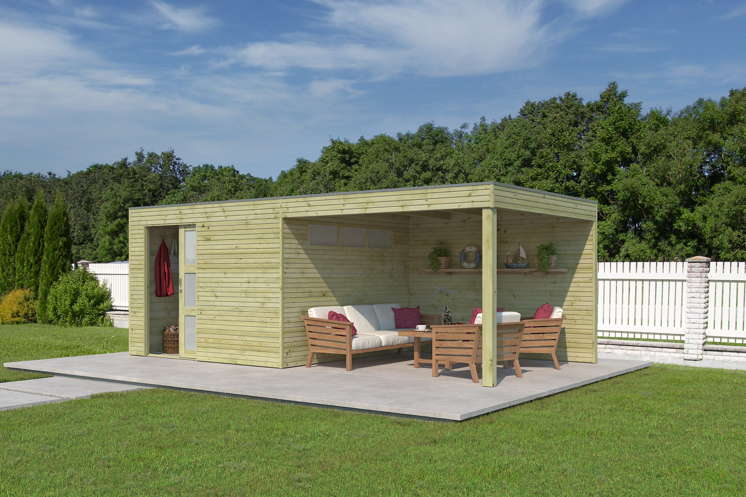 Woodlands Blokhut QBS Groen Geïmpregneerd 600 x 300 cm - Afbeelding 7