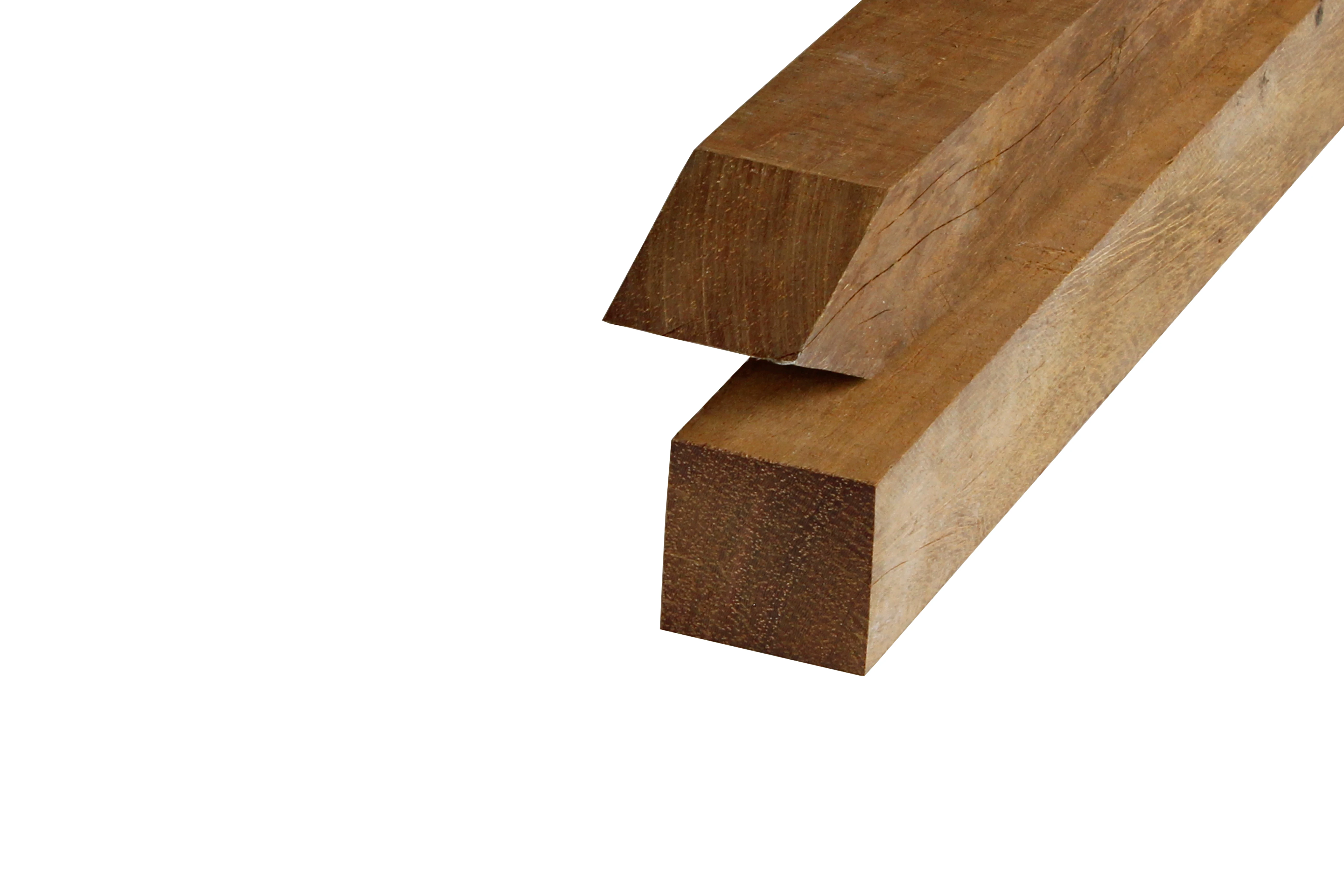 Hardhout Azobe Paal 8 x 8 cm (80 x 80 mm) Fijnbezaagd - Lengte 350 cm - Afbeelding 3