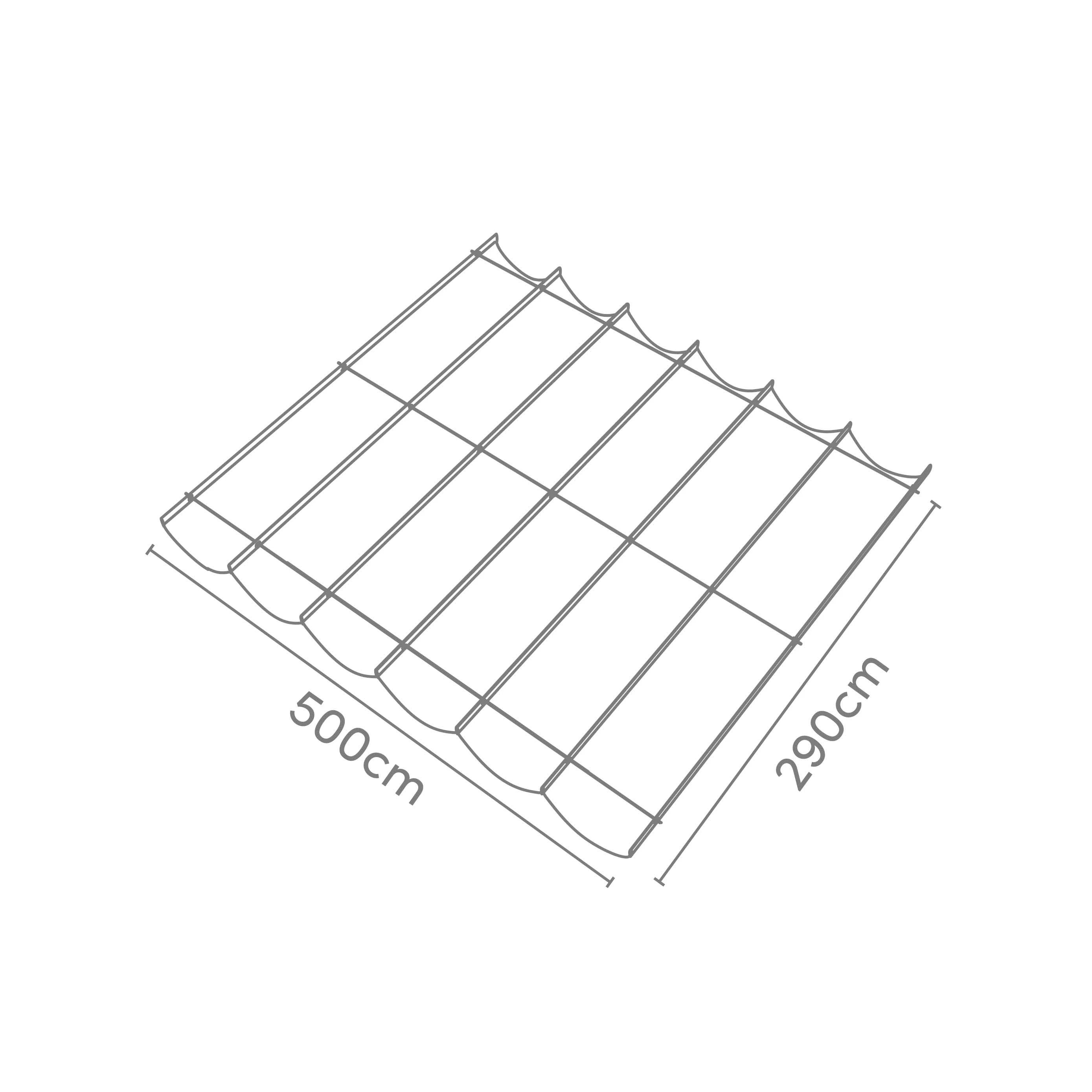 Platinum Schaduwdoek Harmonica Gebroken Wit 290 x 500 cm - Afbeelding 2