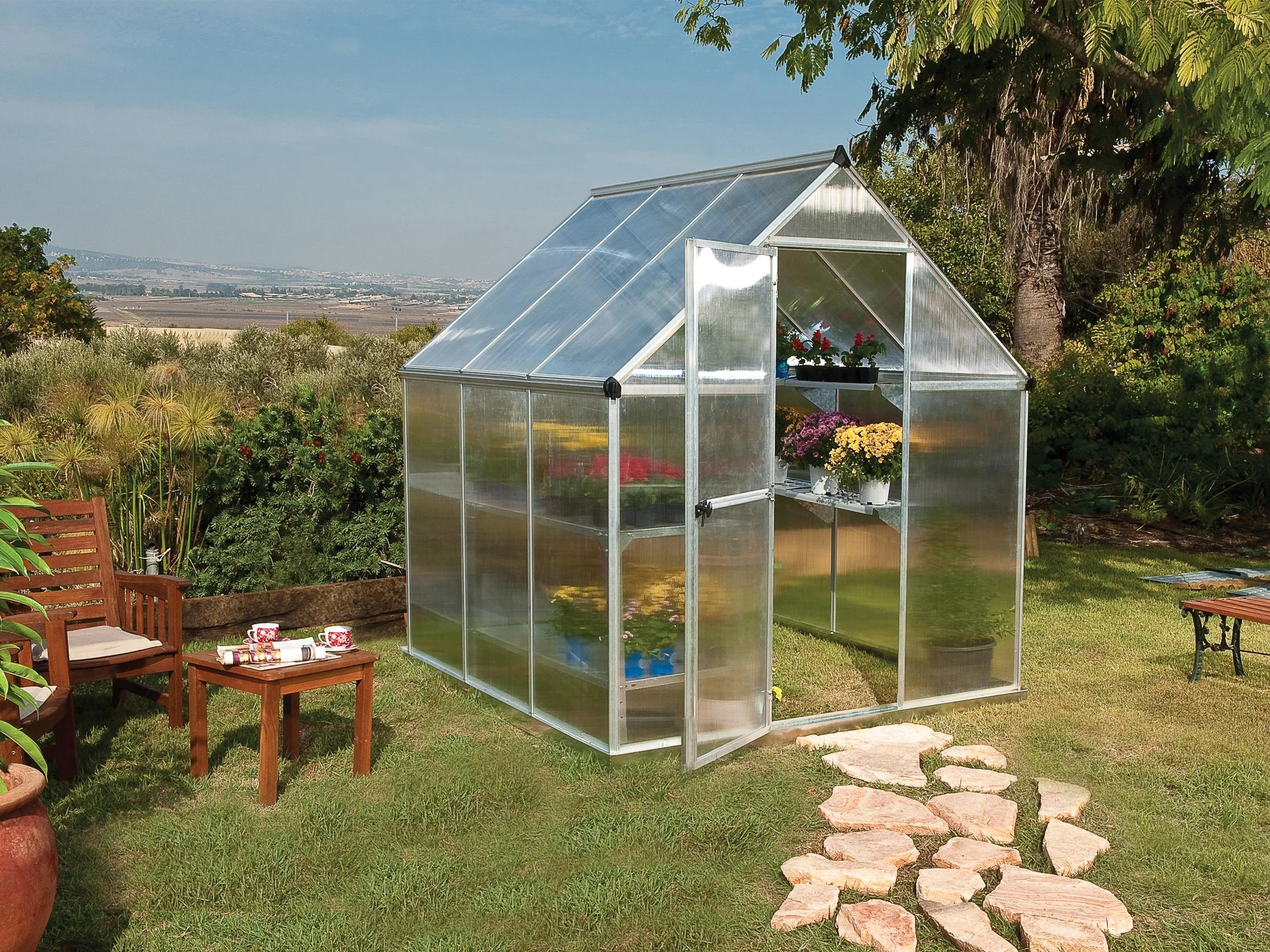 Palram Canopia Tuinkas Mythos 185 x 185 cm Zilver - Afbeelding 5