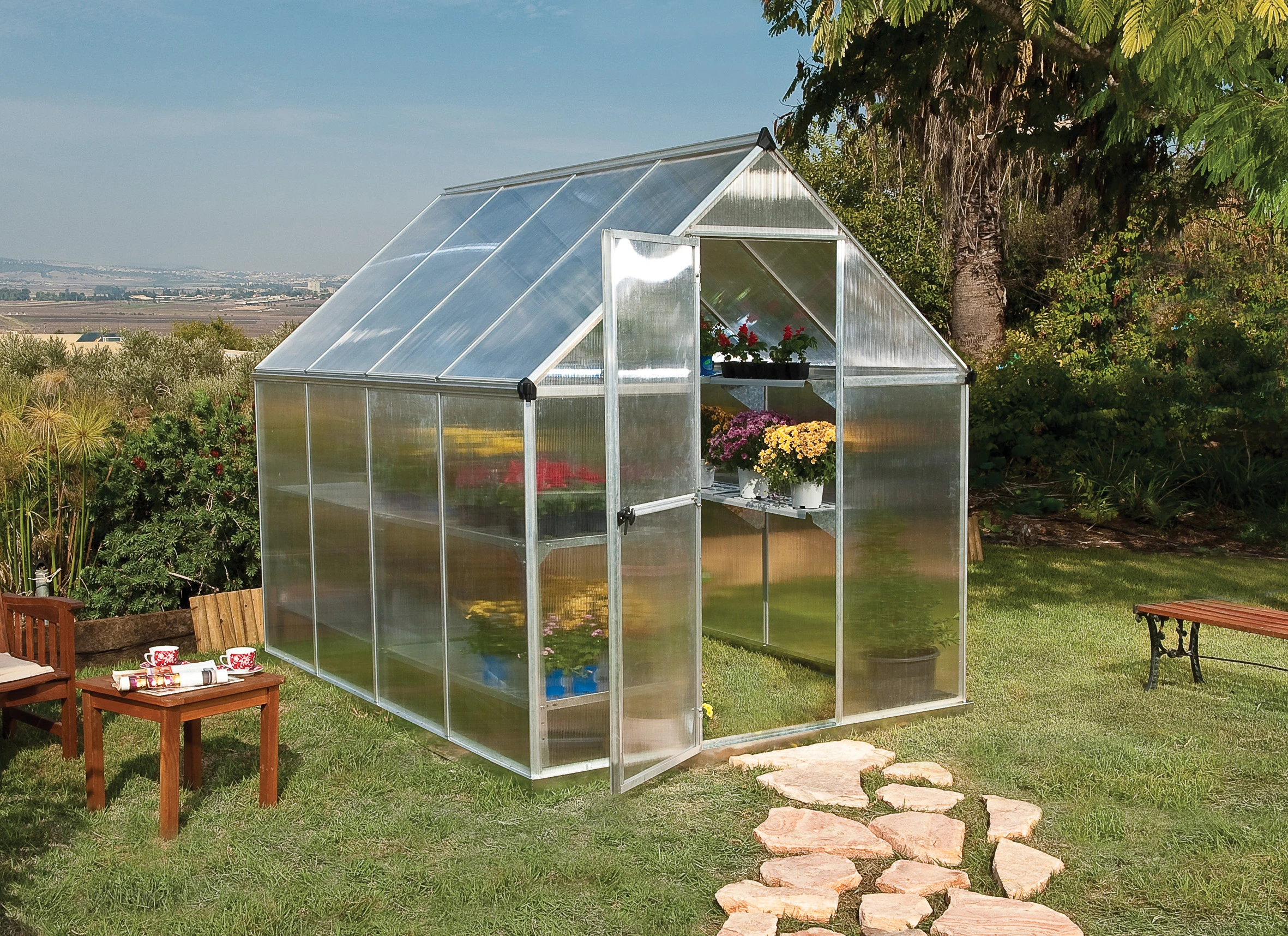 Palram Canopia Tuinkas Mythos 185 x 246 cm Zilver - Afbeelding 7