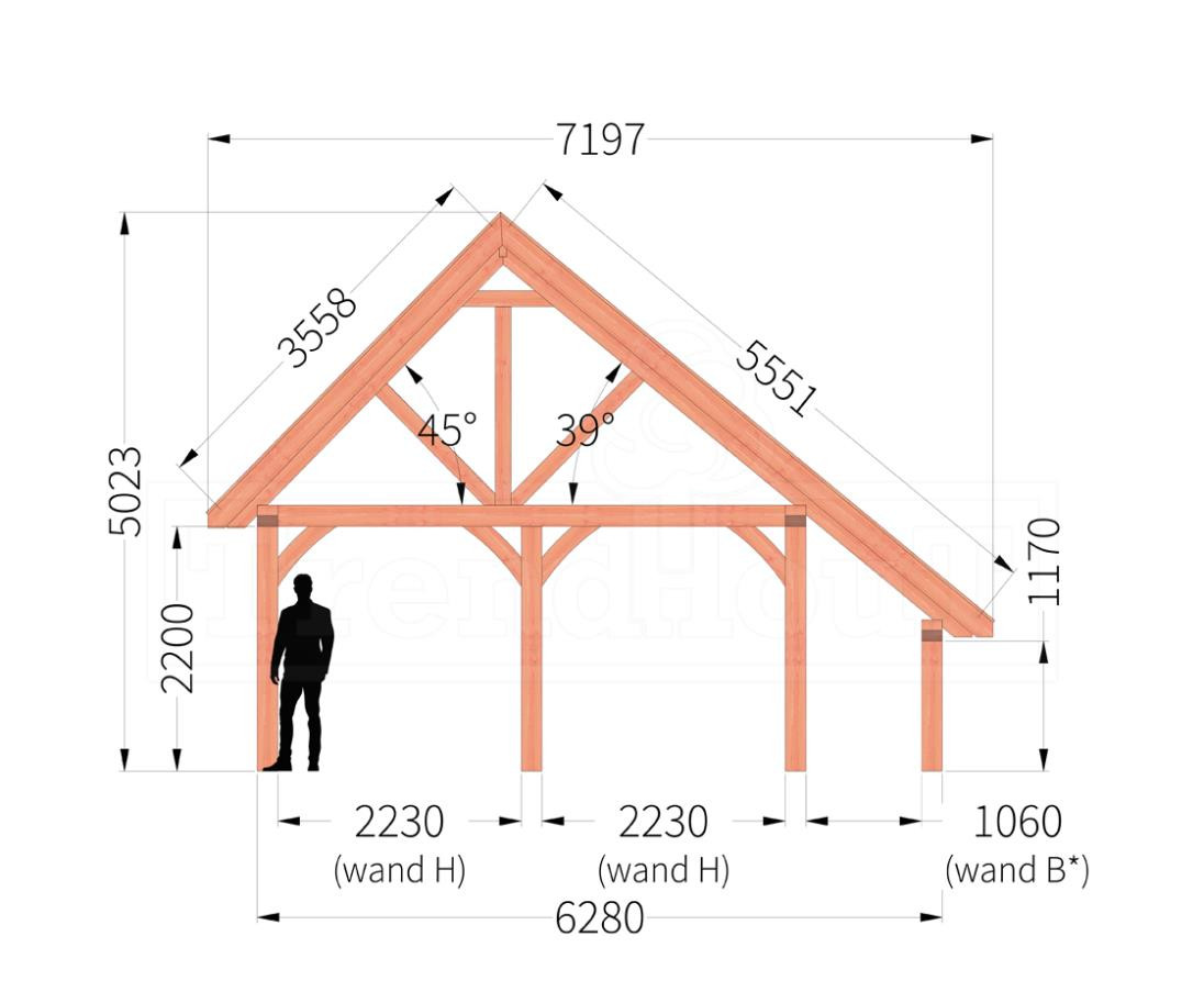 Trendhout Kapschuur De Hofstee XXL 11450 x 7200 mm - Afbeelding 4