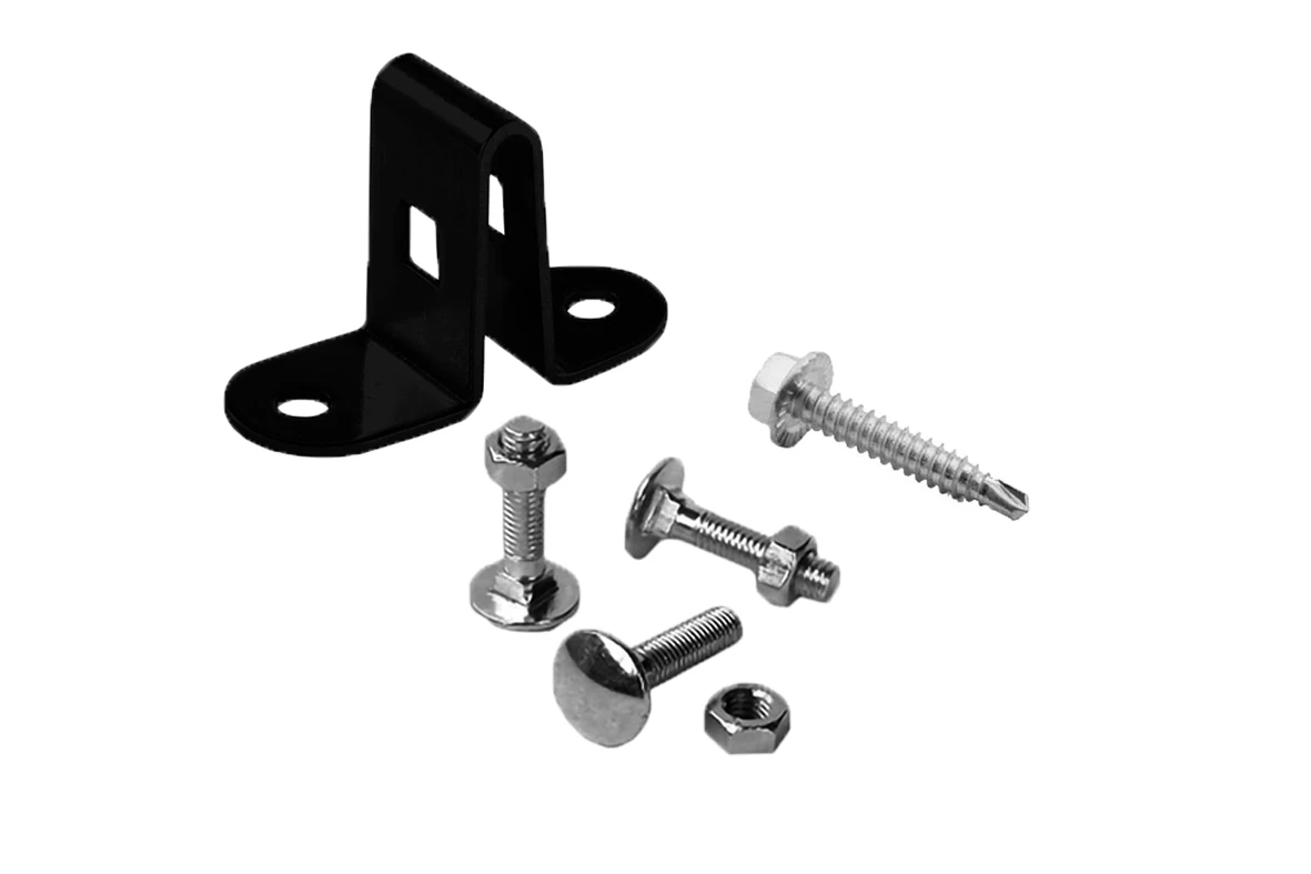 Hillfence Poort-paal Aansluiting Zwart RAL9005 - Afbeelding 1