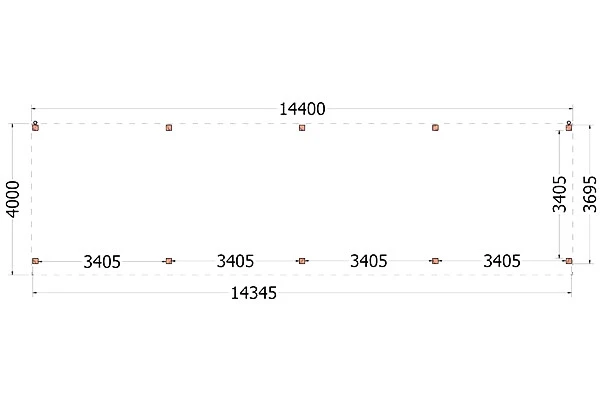 Trendhout Douglas Overkapping Refter 1440 x 400 cm - Afbeelding 2