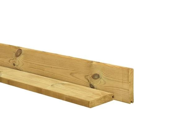 Grenen Profielplank 2.8 x 13.5 cm (28 x 135 mm) Groen Geimpregneerd - Lengte 200 cm - Afbeelding 1