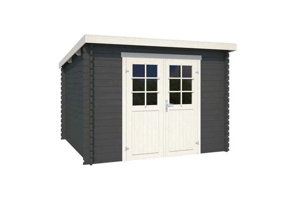 Outdoor Life Blokhut Nadia Carbon Grey-Wit 275 x 275 cm - Afbeelding 2