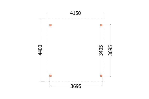 Trendhout Douglas Overkapping Zadeldak XL 415 x 440 cm - Afbeelding 2