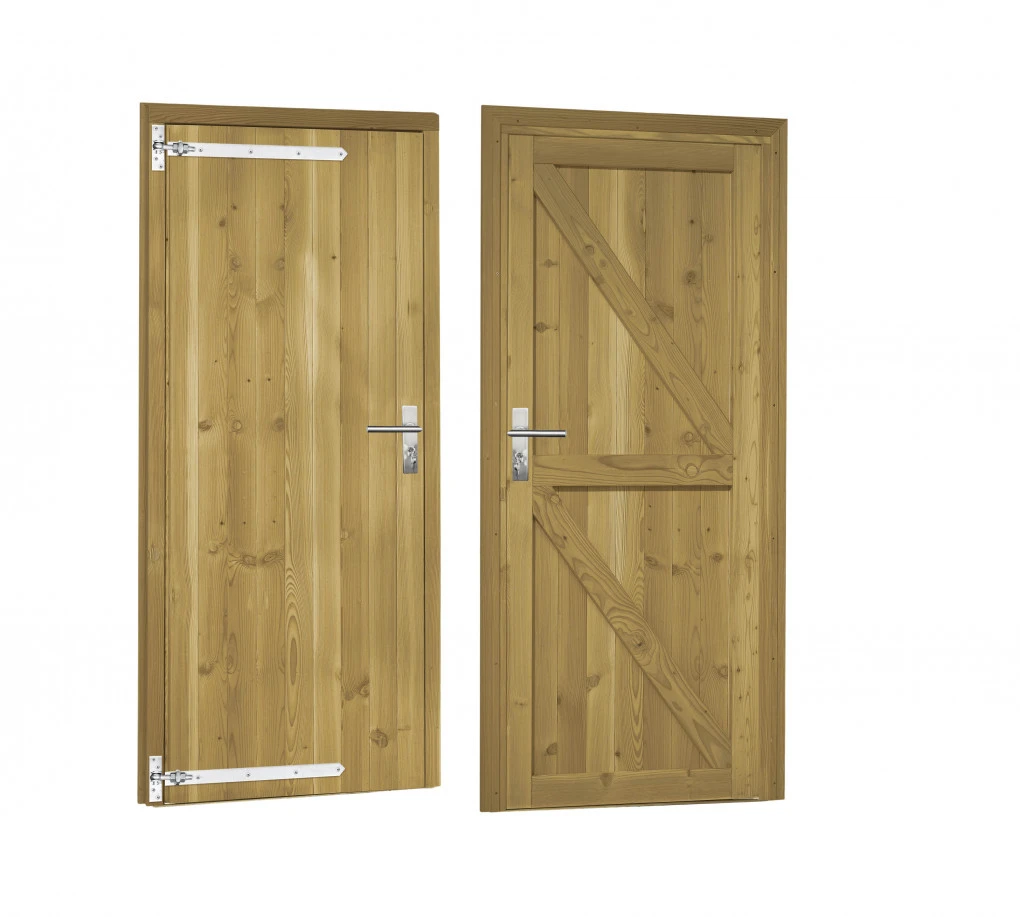 Douglas Enkele Deur Dicht Linksdraaiend 90 cm Groen Geïmpregneerd - Lengte 201 cm - Afbeelding 1