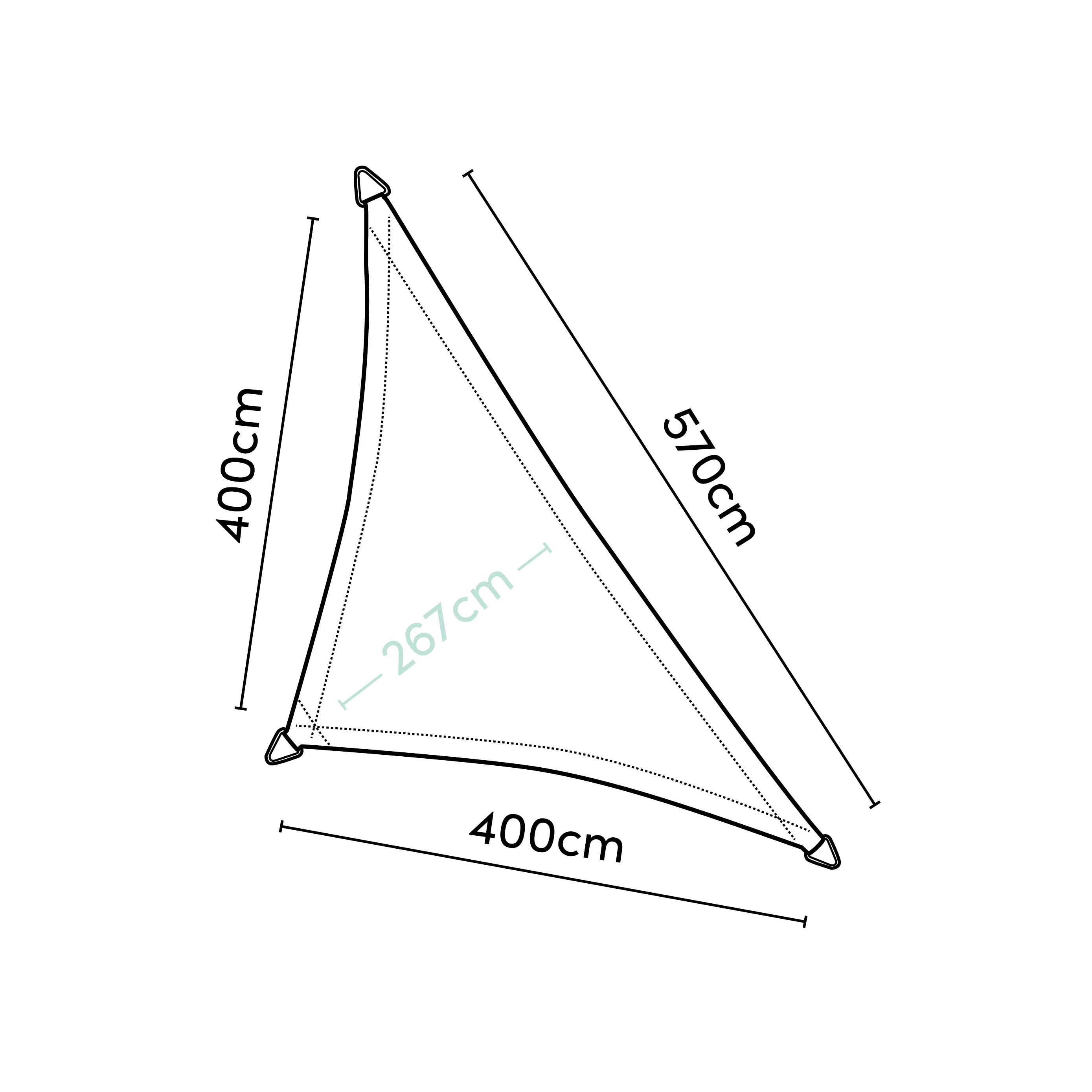 Platinum Schaduwdoek Driehoek 90° Antraciet 570 cm - Afbeelding 2