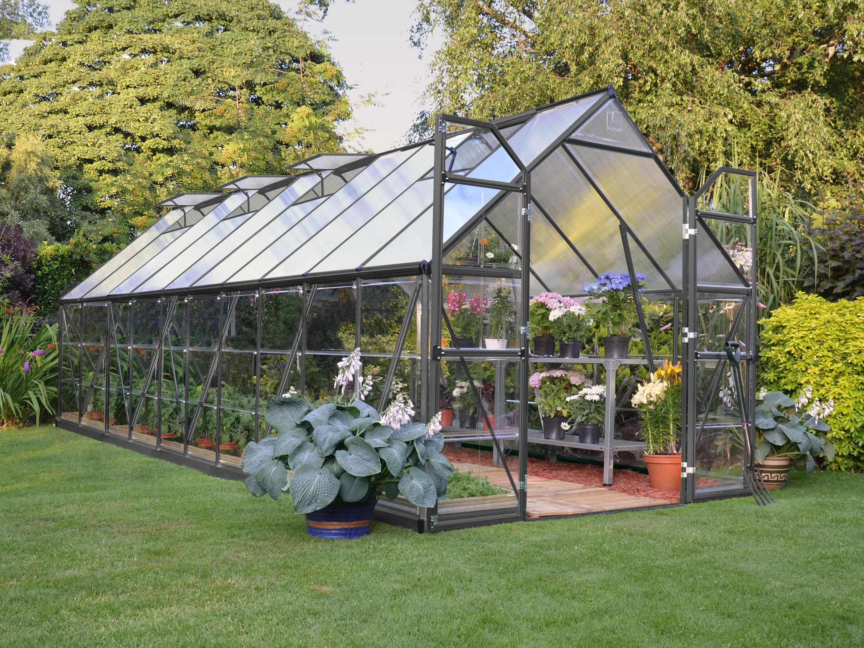 Palram Canopia Tuinkas Balance 244 x 607 cm Antraciet - Afbeelding 1