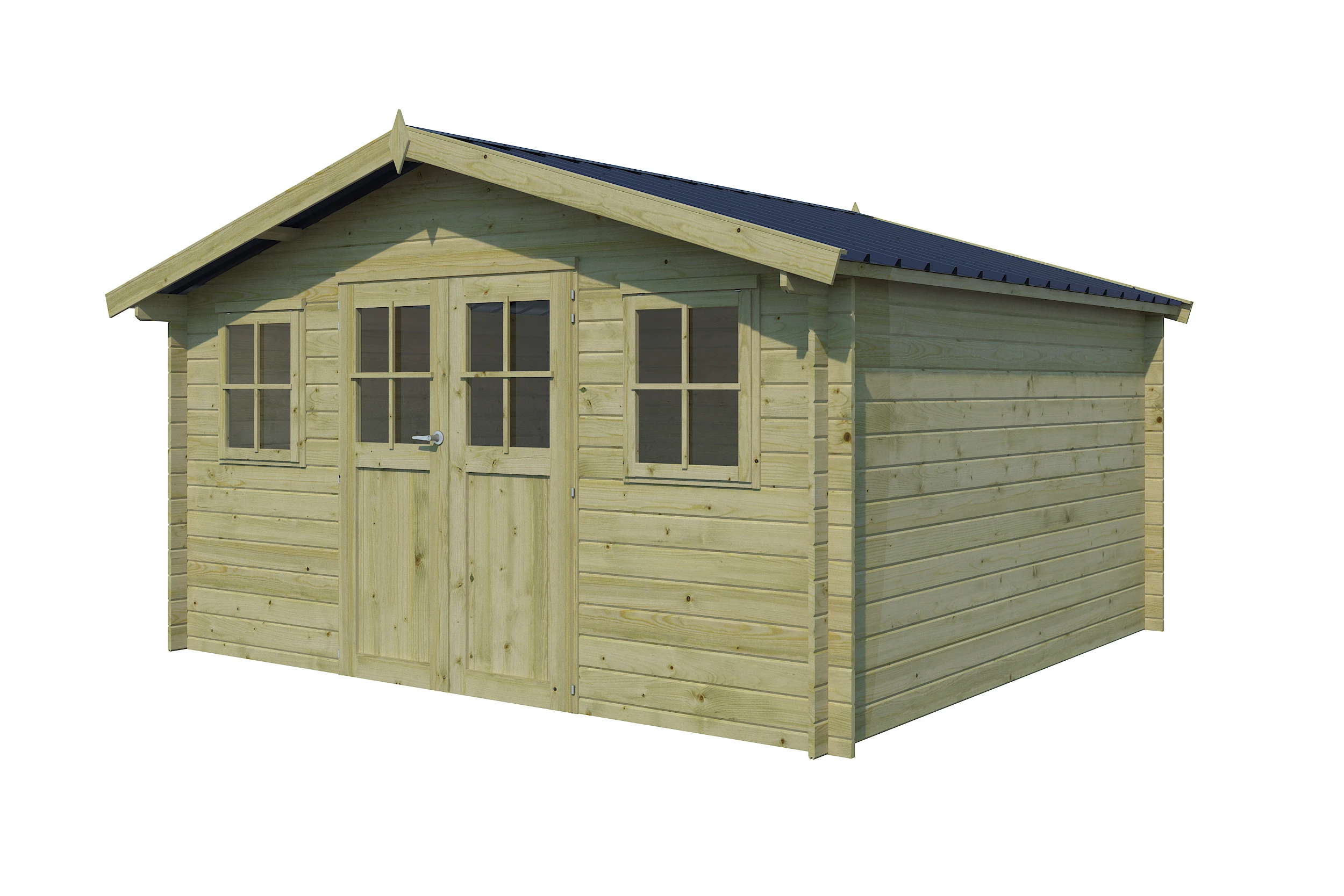 Woodlands Blokhut XL Montreal Groen Geïmpregneerd - 415 x 385 cm - Afbeelding 5