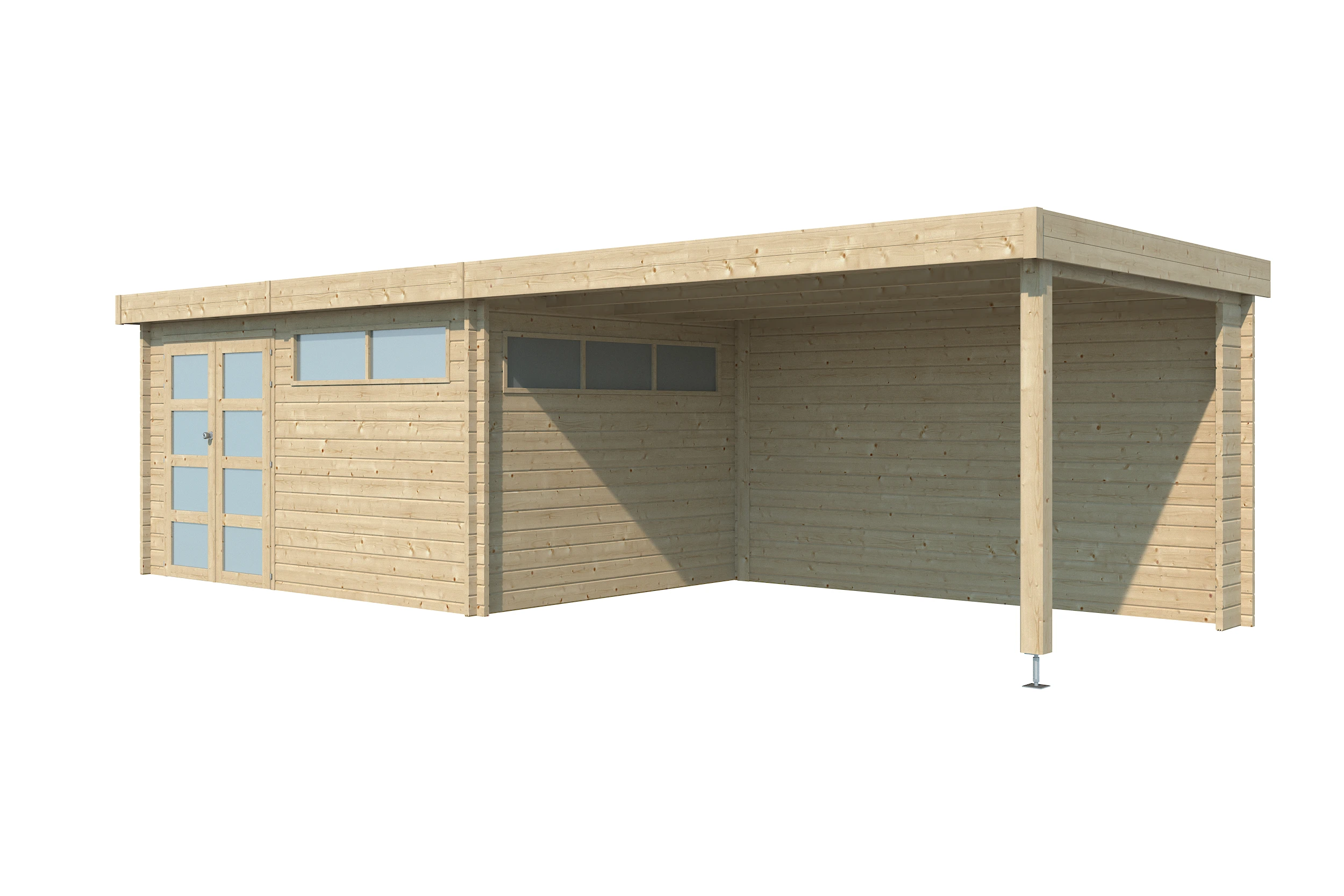 Woodlands Blokhut Modern met Overkapping en Dakisolatie 815 x 295 cm - Afbeelding 11