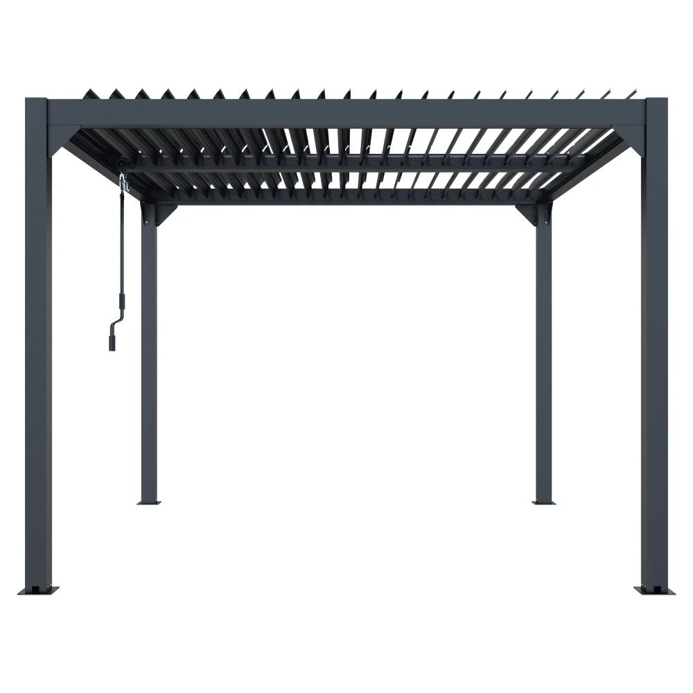 Aluminium Pergola Met Lamellen Zwart 400 x 300 cm - Afbeelding 1