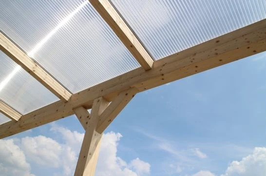 Douglas Terrasoverkapping Zwart Polycarbonaat Opaal Geschaafd 700 x 300 cm - Afbeelding 2