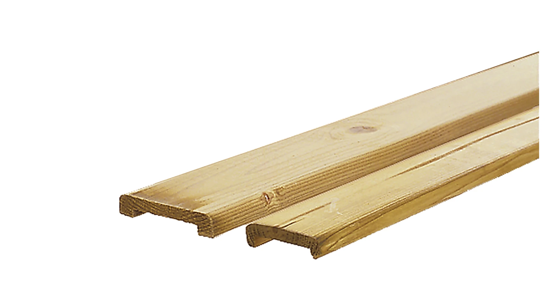 Vuren Afdeklat met Sponning 1.9 x 9.6 cm (19 x 96 mm) Groen Geïmpregneerd - Lengte 181.5 cm - Afbeelding 2