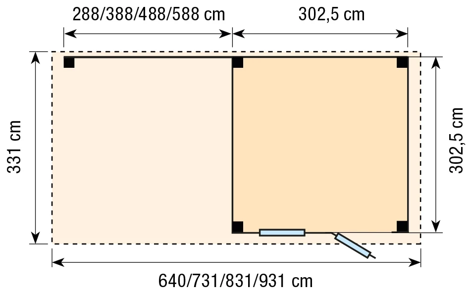 Douglas Tuinhuis Raaf 600 x 300 cm - Afbeelding 2