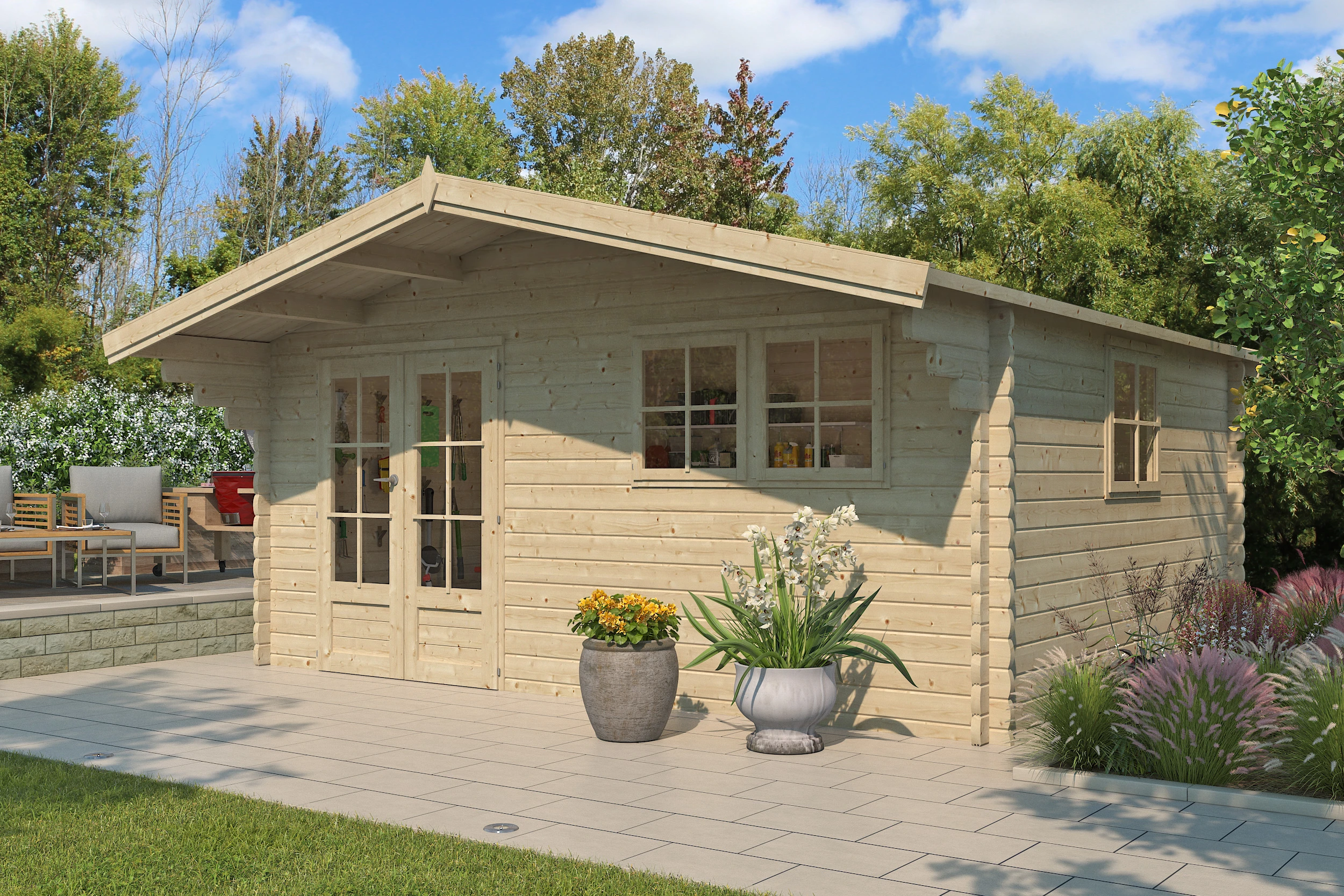 Woodlands Blokhut Koski 505 x 415 cm - Afbeelding 1