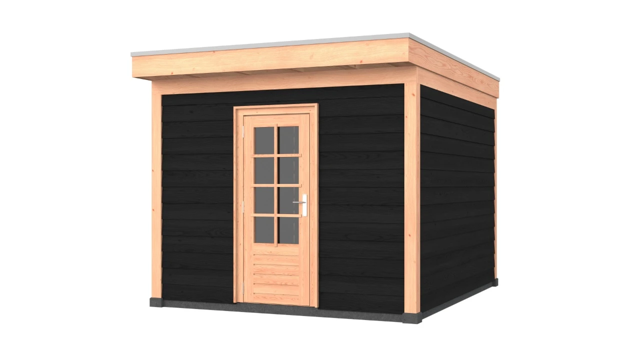 Douglas overkapping, 300 x 350, met schuur, Westwood Comfort Zwart - Afbeelding 1