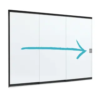 Glazen Schuifwand Vaste Handgreep Rechts 262 x 224 cm - Afbeelding 2