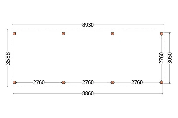 Trendhout Kapschuur De Stee Douglas 900 x 360 cm - Afbeelding 2