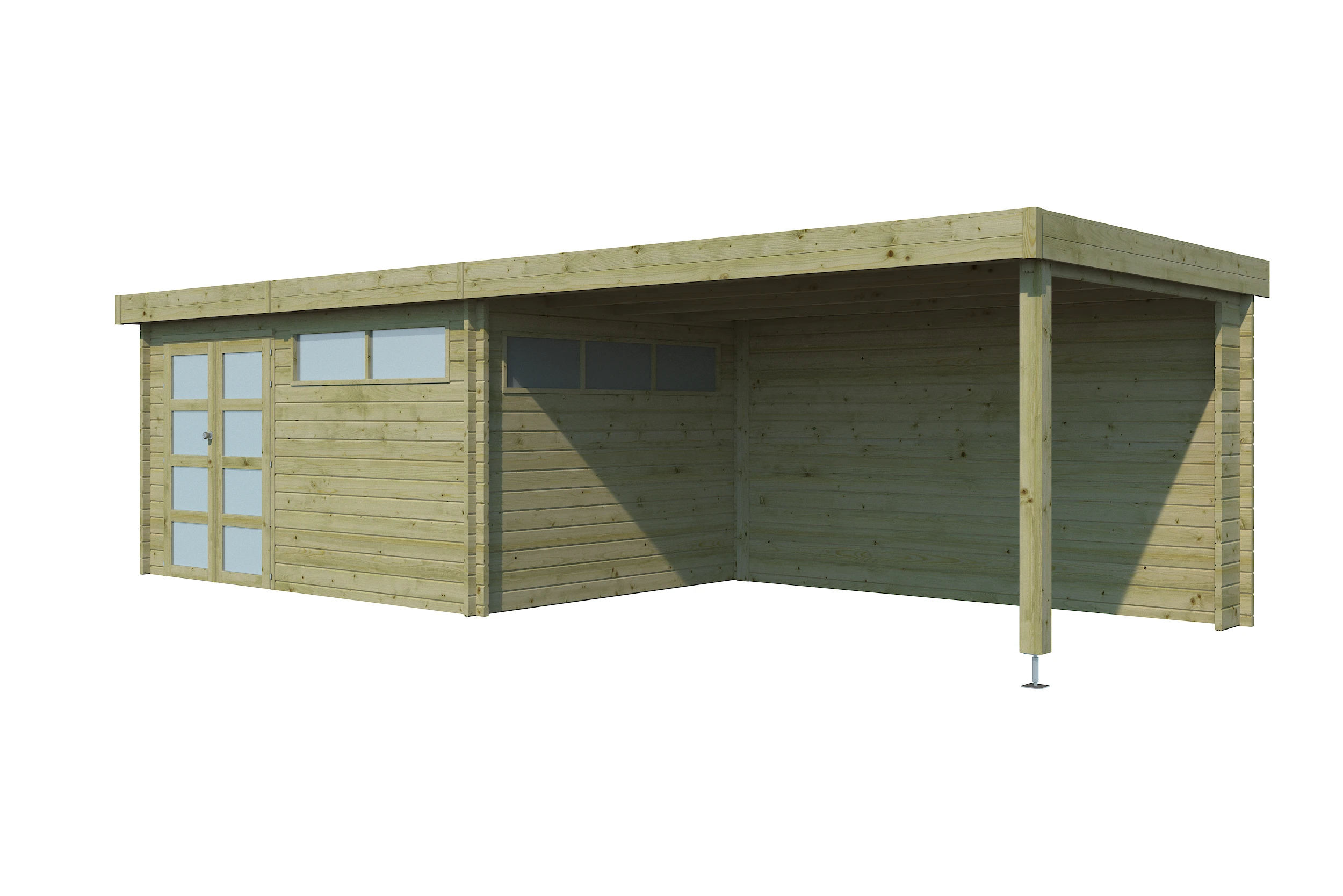 Woodlands Blokhut Modern Overkapping Dakisolatie Geïmpregneerd 815 x 295 cm - Afbeelding 11