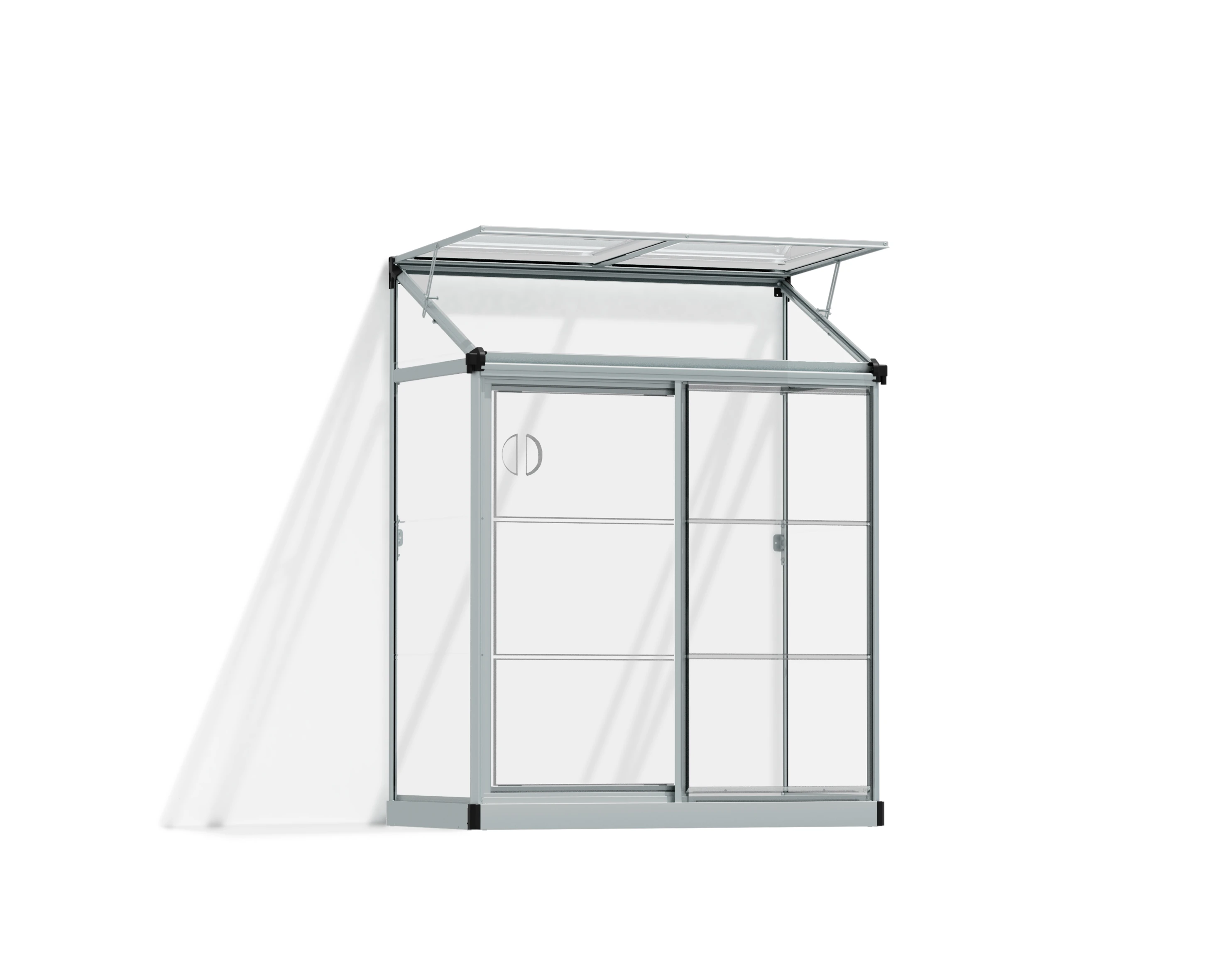 Palram Canopia Muurkas Lean to Grow 62 x 121 cm Zilver - Afbeelding 1