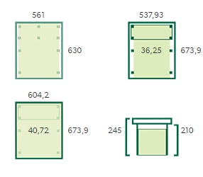 Woodlands Carport Dubbel XL 600 x 670 cm met Berging - Afbeelding 2