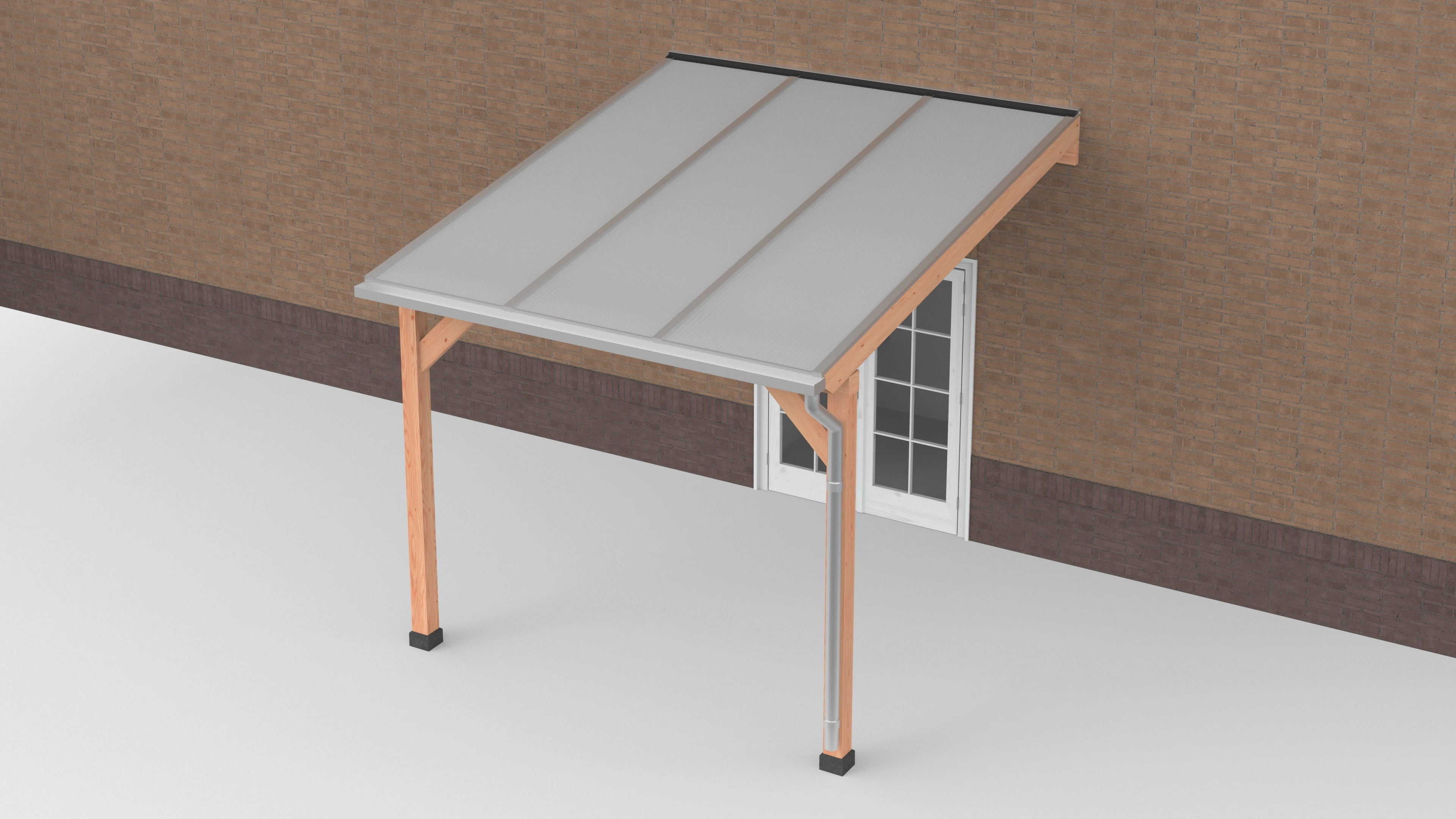 Douglas Terrasoverkapping Polycarbonaat Opaal Geschaafd 300 x 350 cm - Afbeelding 1