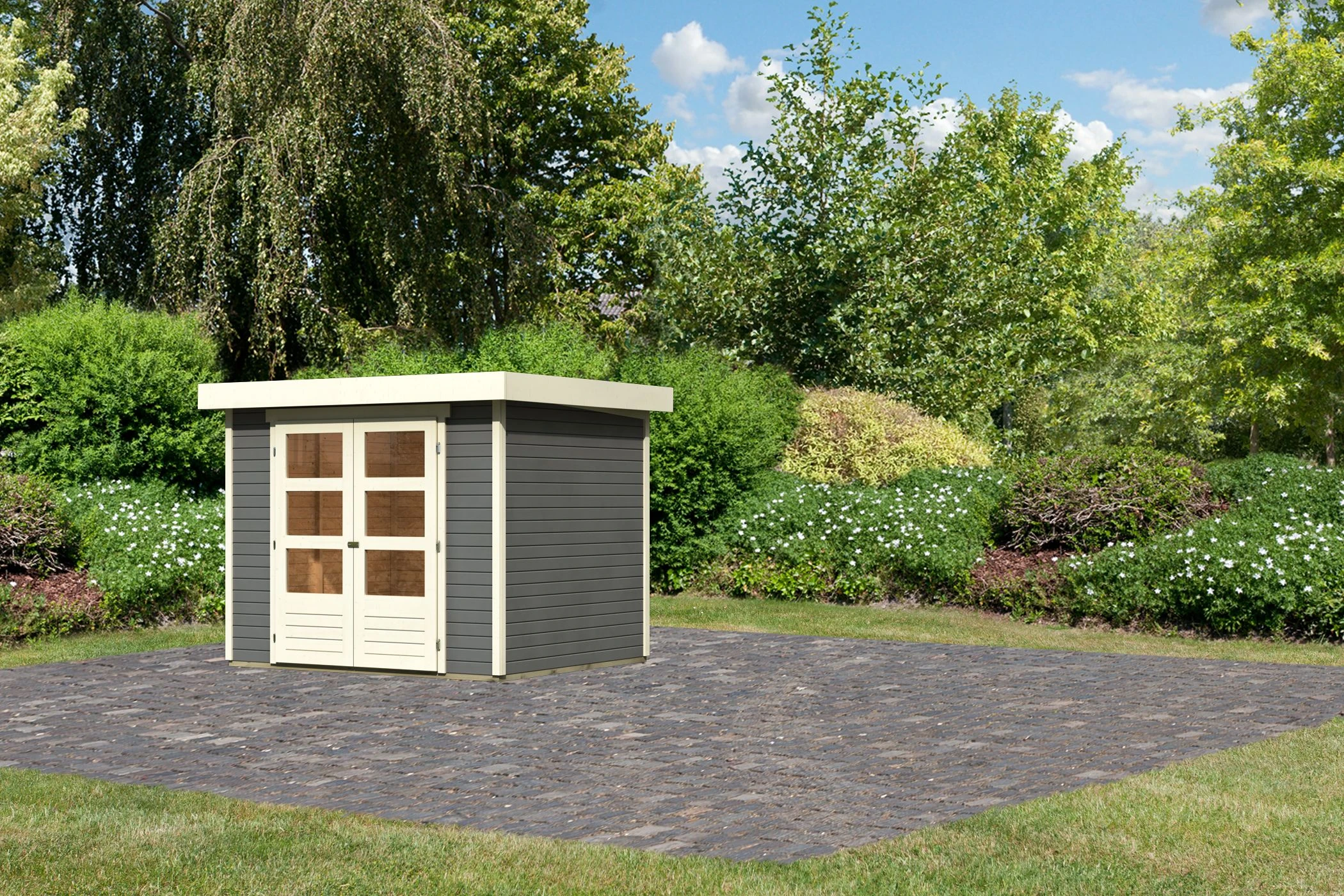 Karibu Tuinhuis Askola 3 Grijs 19 mm 266 x 238 cm - Afbeelding 5