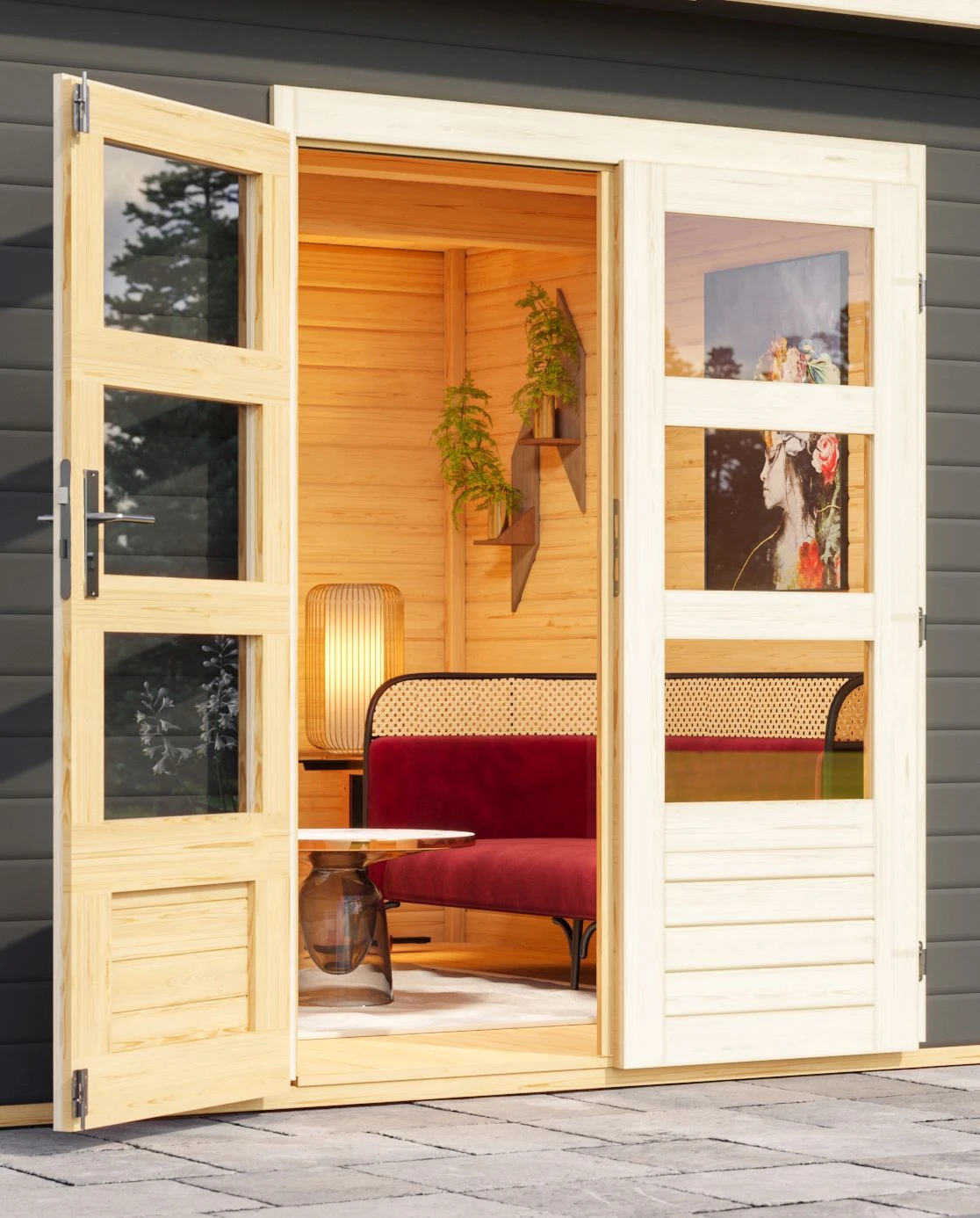 Karibu Tuinhuis Schönbuch 2 Grijs 38 mm - 458 x 302 cm - Afbeelding 3