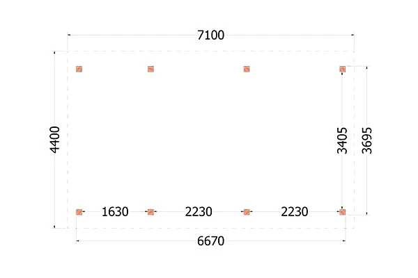 Trendhout Douglas Overkapping Zadeldak XL 710 x 440 cm - Afbeelding 2