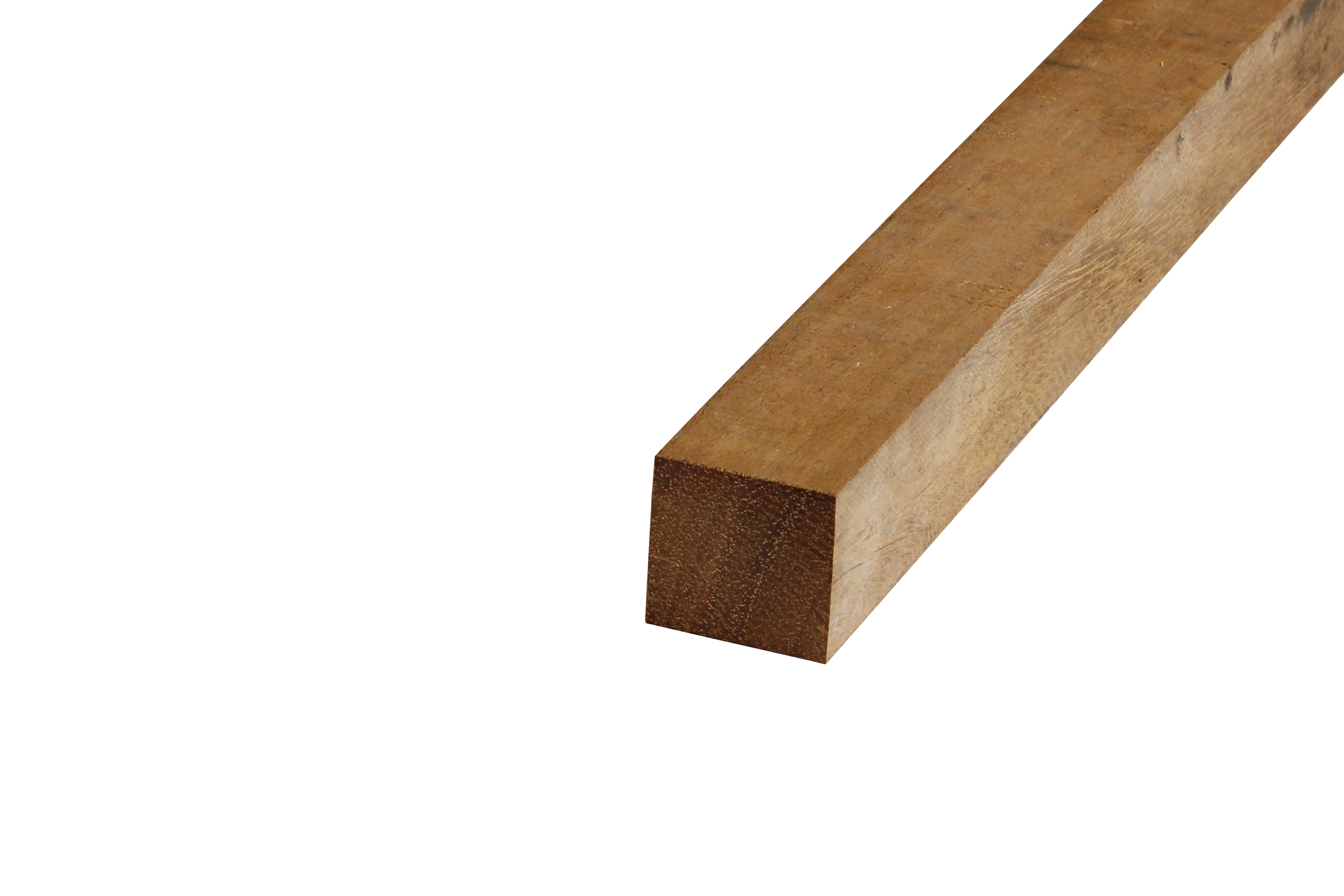 Hardhout Azobe Paal 7 x 7 cm (70 x 70 mm) Fijnbezaagd - Lengte 350 cm - Afbeelding 3