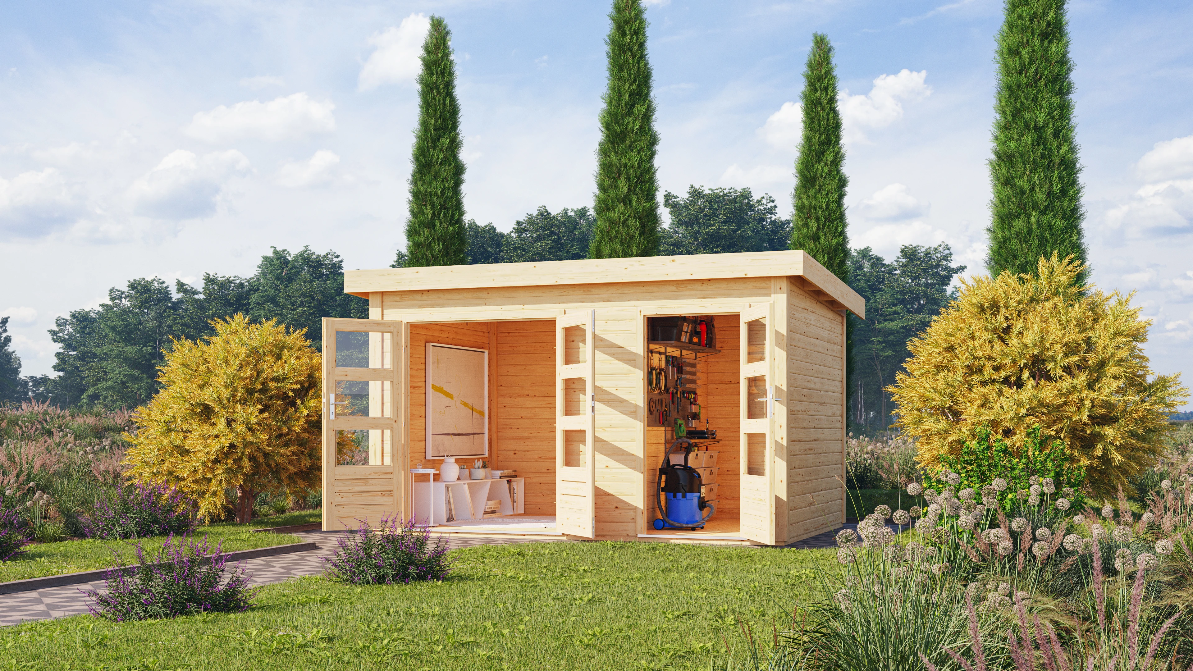 Karibu Tuinhuis Schönbuch 1 38 mm 398 x 273 cm - Afbeelding 1