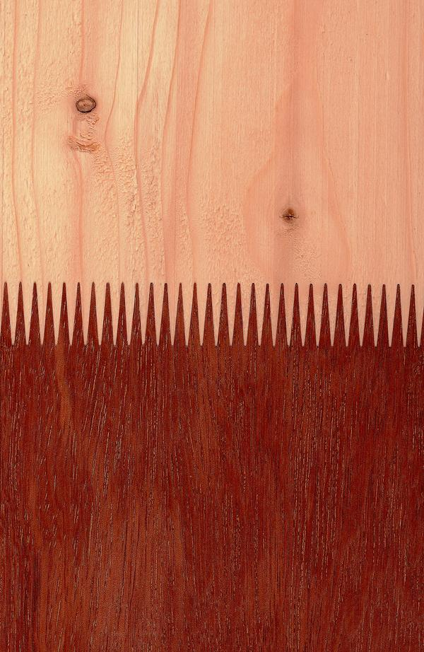 Hardhout en Douglas Geschaafde H2H Paal, Gedroogd en Gevingerlast, 14,3 x 14,3 x 360 cm - Afbeelding 1