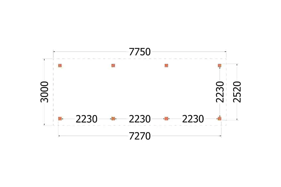 Trendhout Douglas Overkapping Siena 775 x 300 cm - Afbeelding 2
