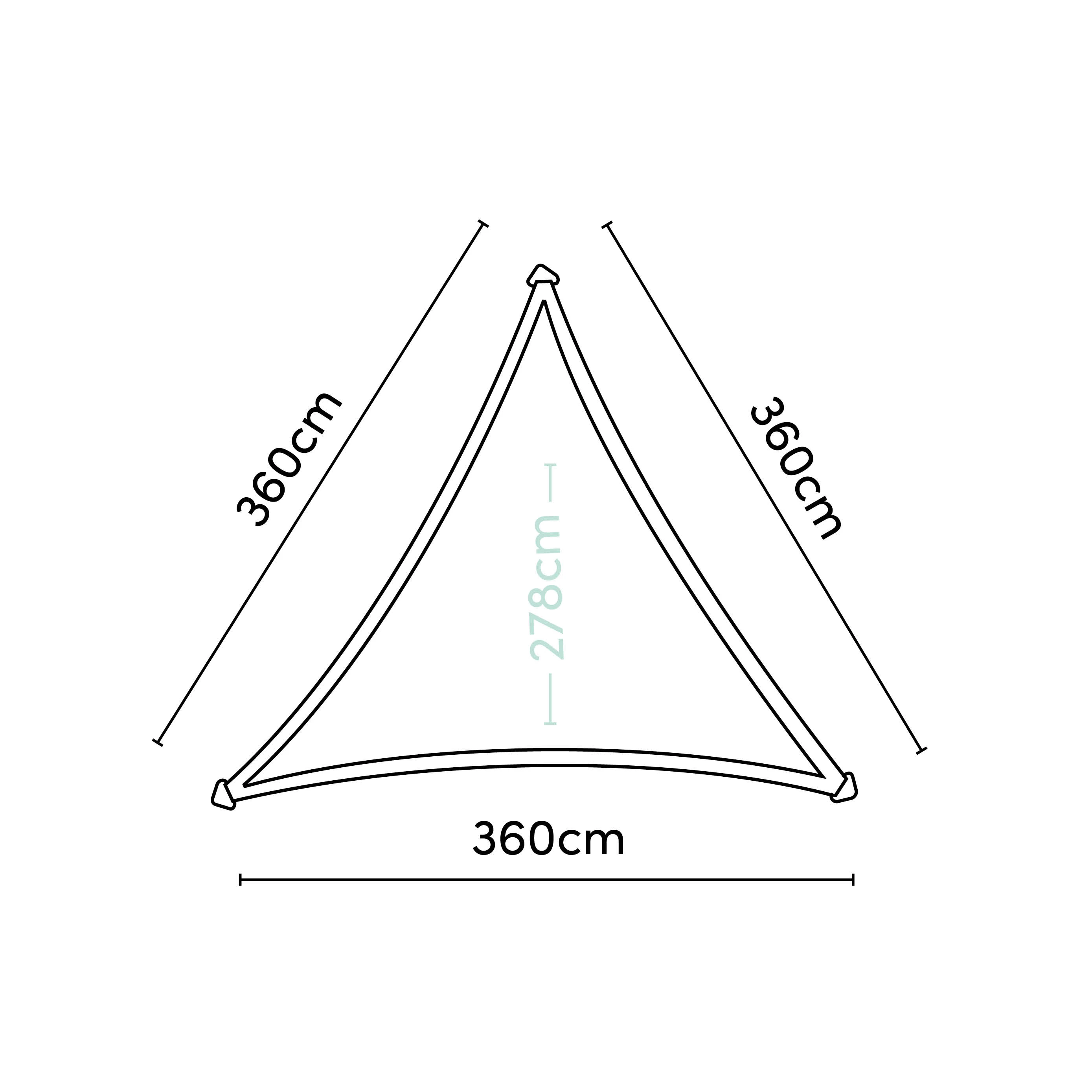 Platinum Schaduwdoek Driehoek Zand 360 cm - Afbeelding 8