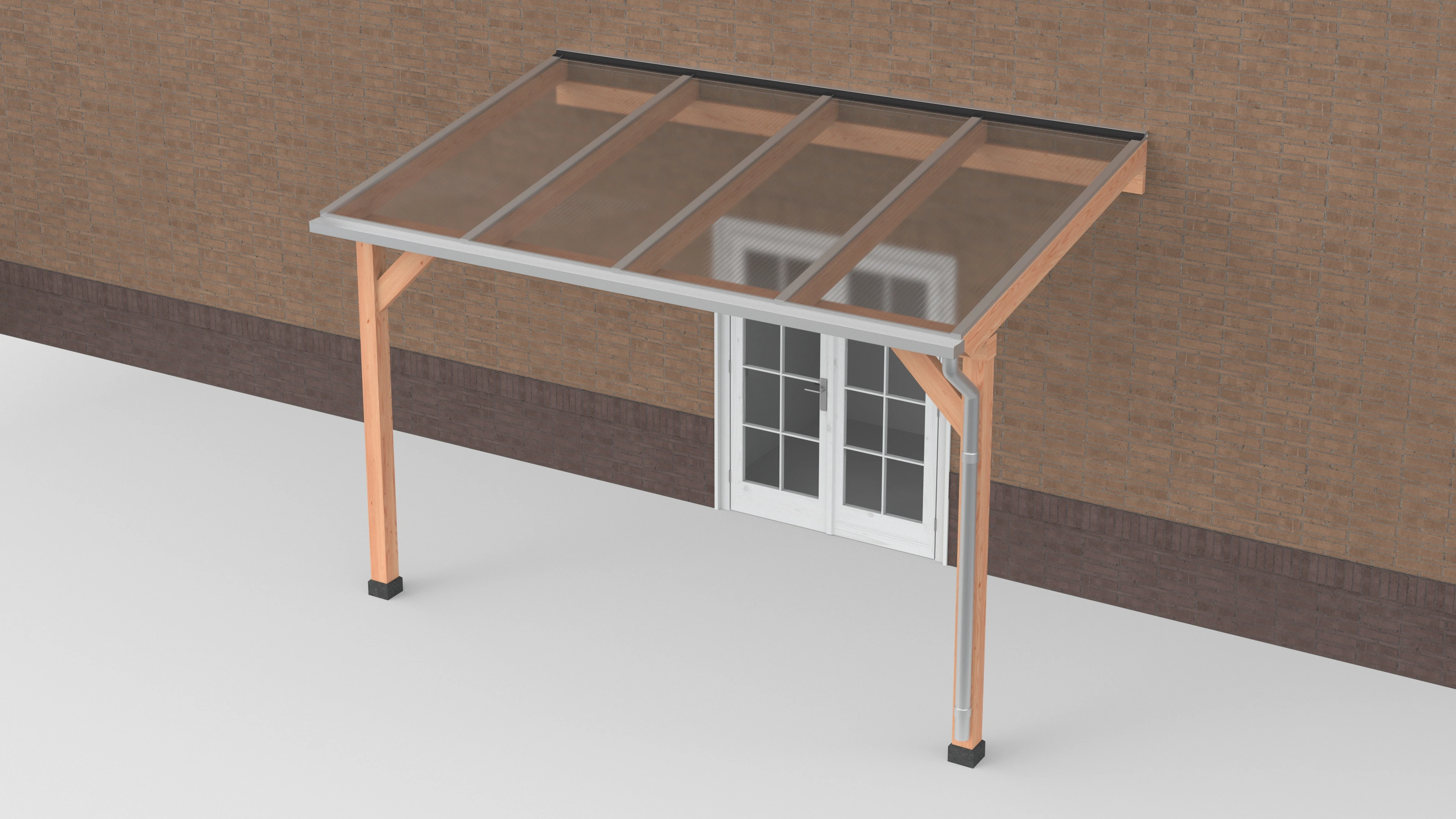 Douglas Terrasoverkapping Polycarbonaat Helder Geschaafd 400 x 250 cm - Afbeelding 1
