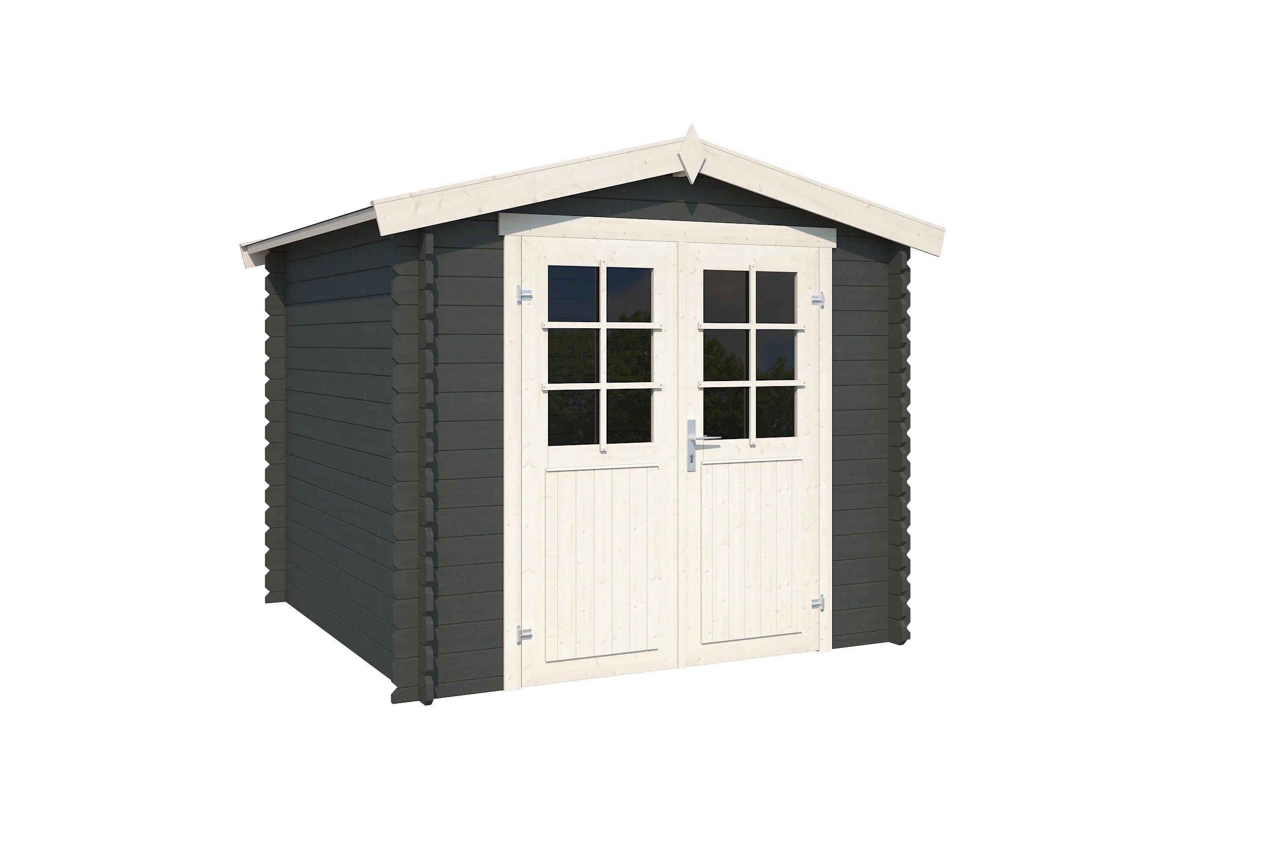 Outdoor Life Blokhut Ingo Carbon Grey-Wit 230 x 230 cm - Afbeelding 1