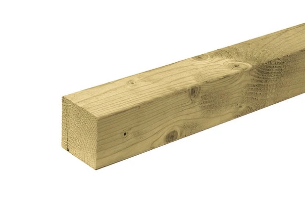 Vuren Paal 12 x 12 cm (120 x 120 mm) Geïmpregneerd - Lengte 400 cm - Afbeelding 1