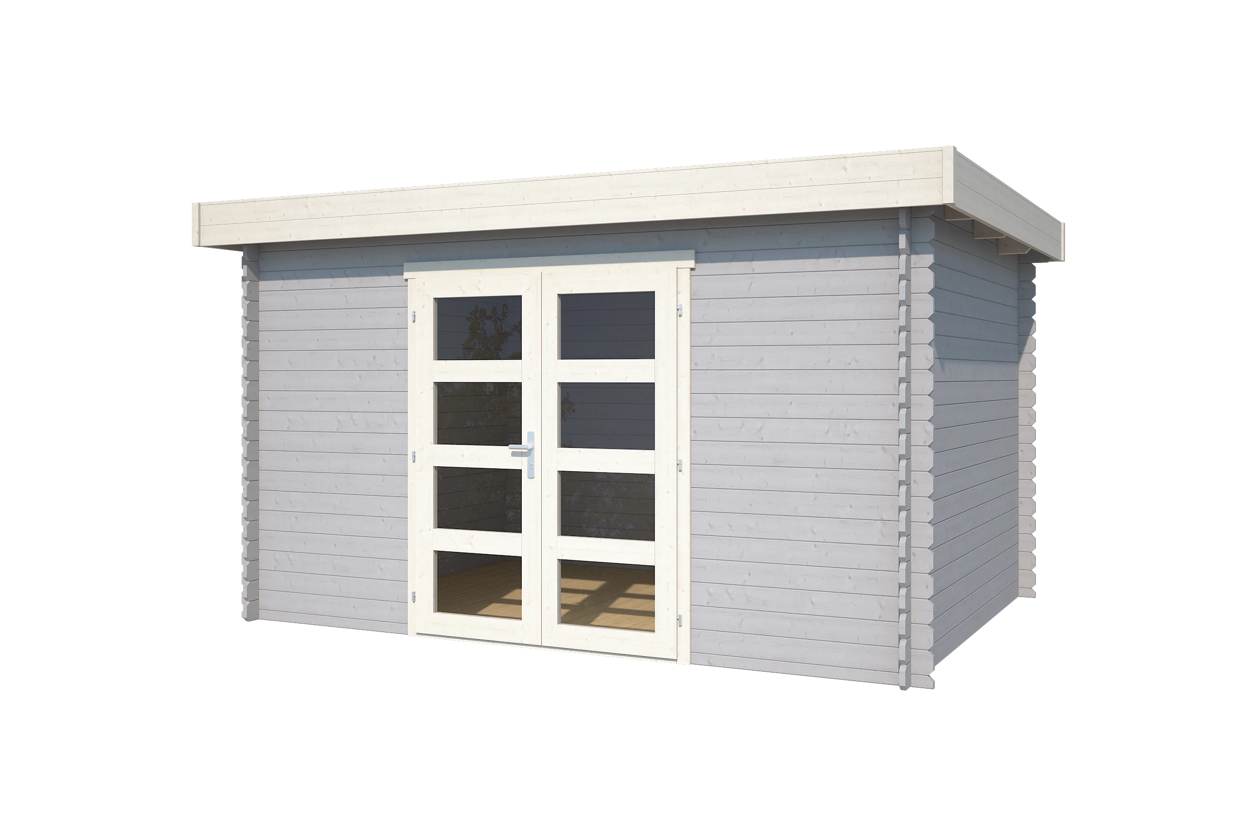 Outdoor Life Blokhut Mikkel Platinum Grey-Wit 380 x 275 cm - Afbeelding 2