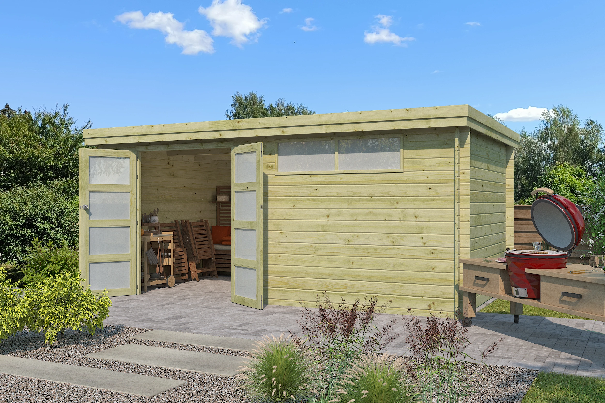 Woodlands Blokhut Oregon Groen Geïmpregneerd 505 x 295 cm - Afbeelding 2